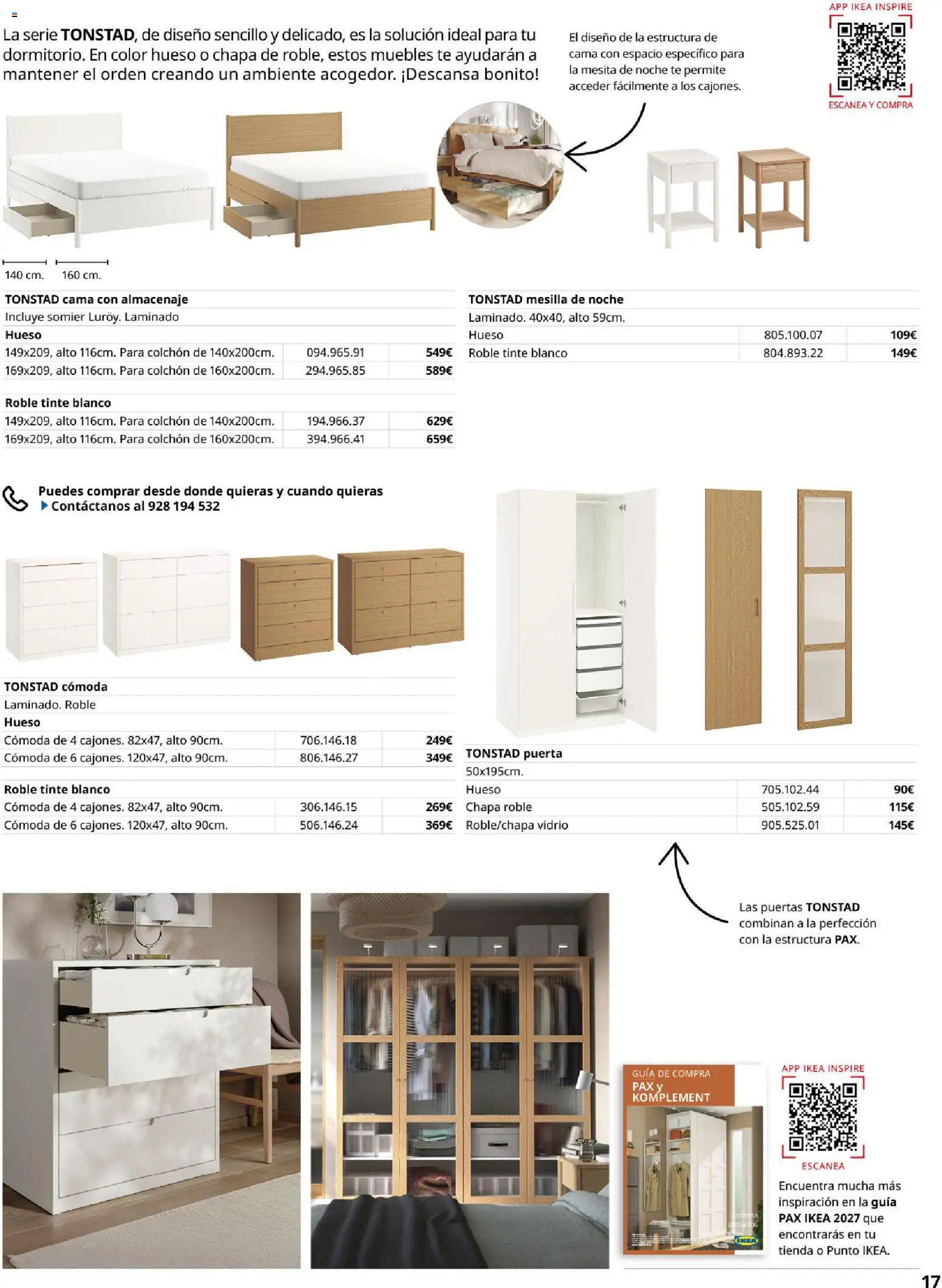 IKEA - Muebles para el dormitorio │ válido desde el 01/09/2026 | Página: 17 | Productos: Somier, Cómoda, Almacenaje, Puertas