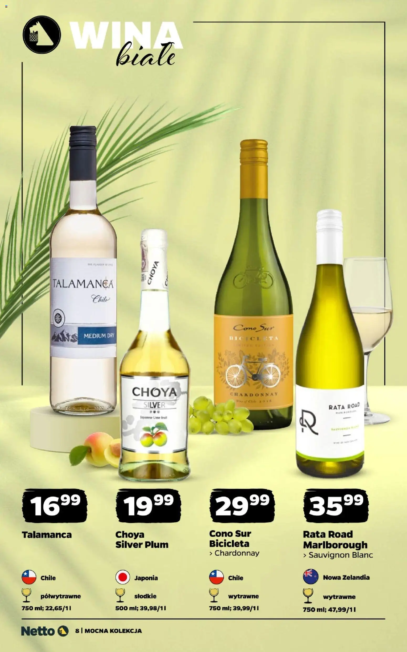 Netto gazetka - Wina od 31.08.2026 | Strona: 8 | Produkty: Wina białe, Chardonnay, Sauvignon Blanc