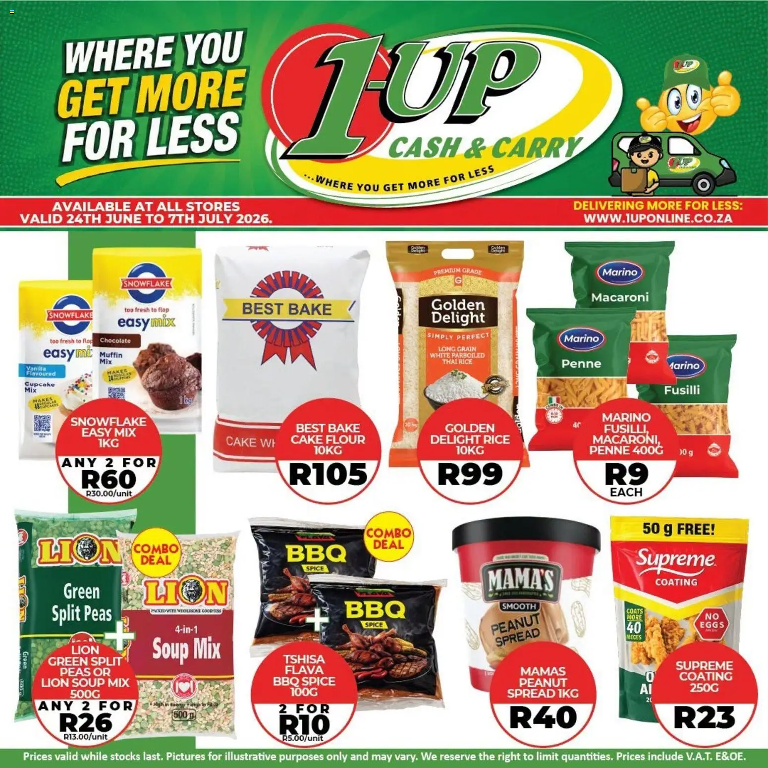 New 1UP Cash & Carry catalogue – valid from 24/06/2026 | Page: 7 | Products: Flour, Eggs, Rice, Soup