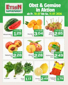 ETSAN Obst &  Gemüse ab 10.07.2026 gültig