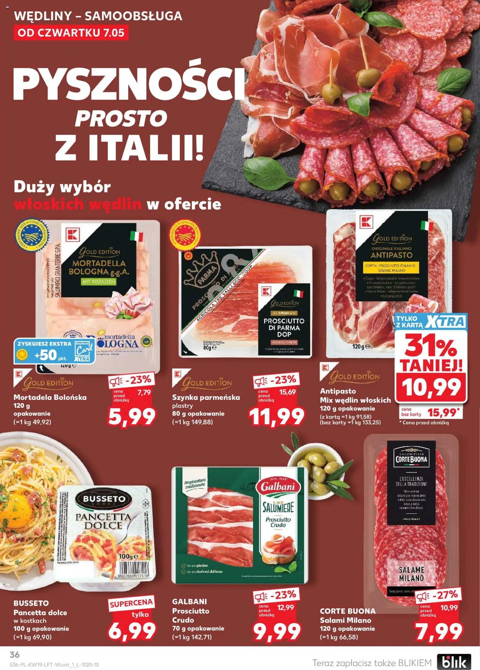 Kaufland gazetka od 07.05.2026 | Strona: 36 | Produkty: Karta, Szynka, Prosciutto, Salami