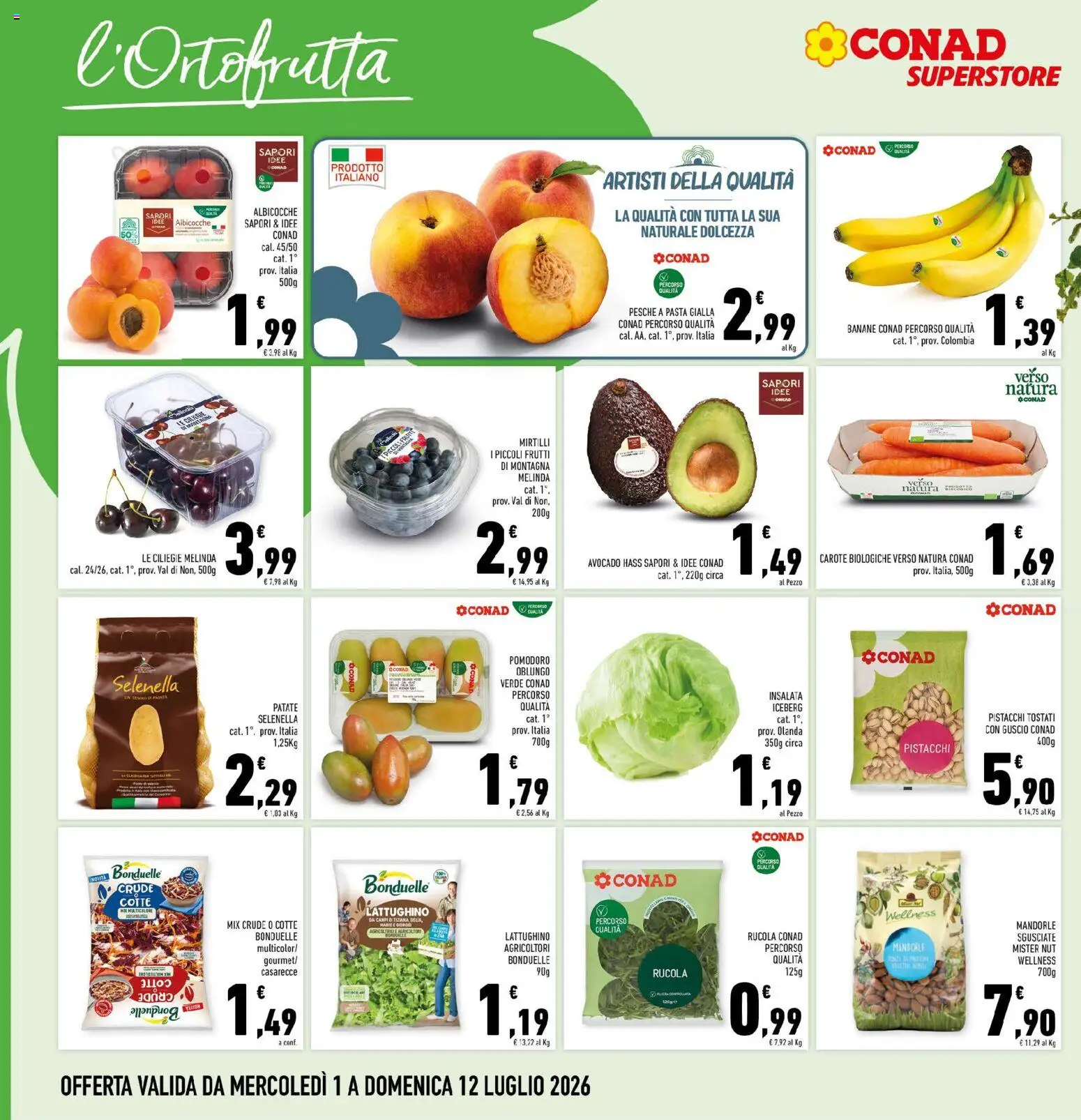Volantino Conad del 01/07/2026 | Pagina: 4 | Prodotti: Insalata, Patate, Mirtilli, Pistacchi