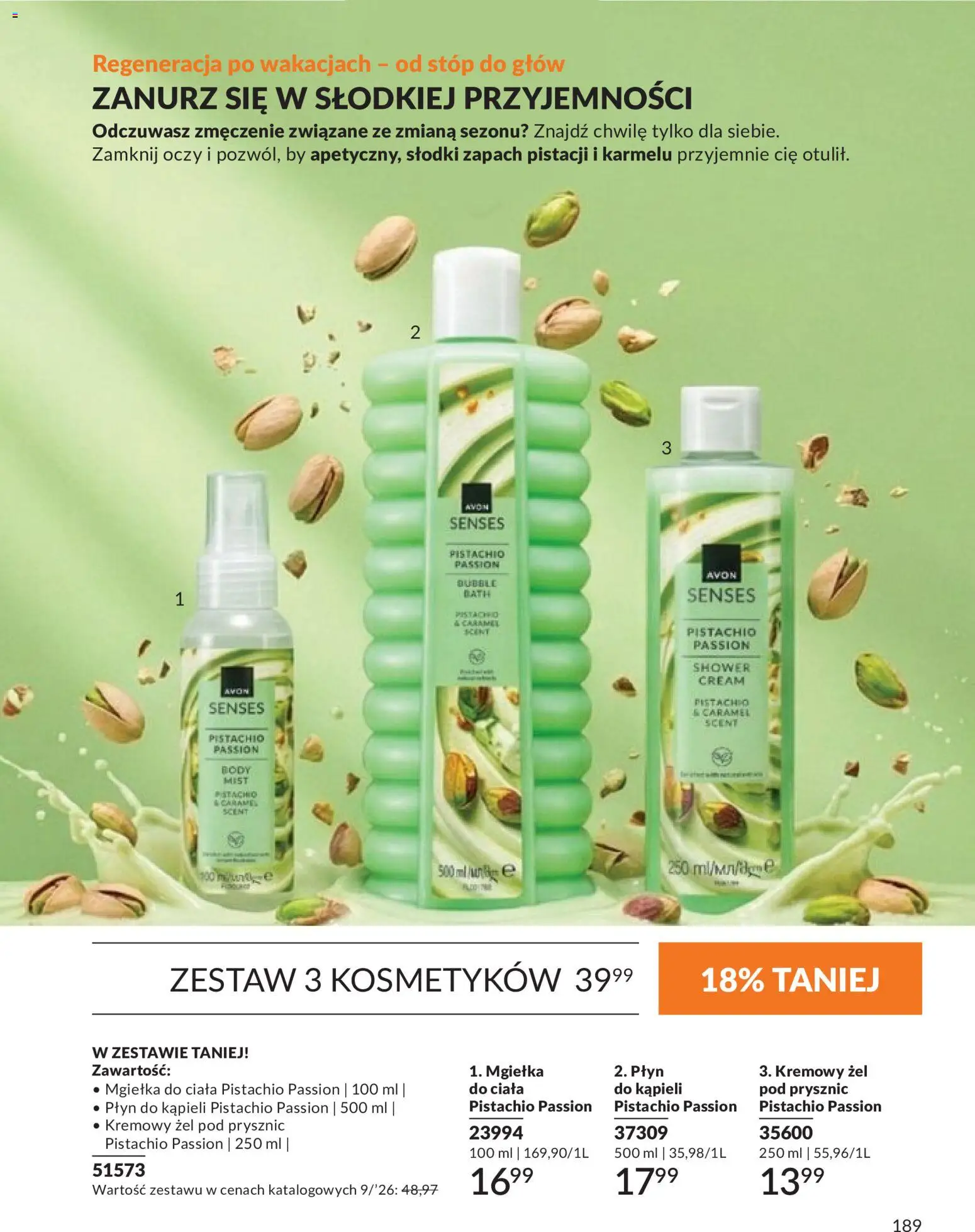 Avon Katalog 9 2026 od 01.09.2026 | Strona: 189 | Produkty: Płyn do kąpieli, Prysznic, Body, Żel pod prysznic