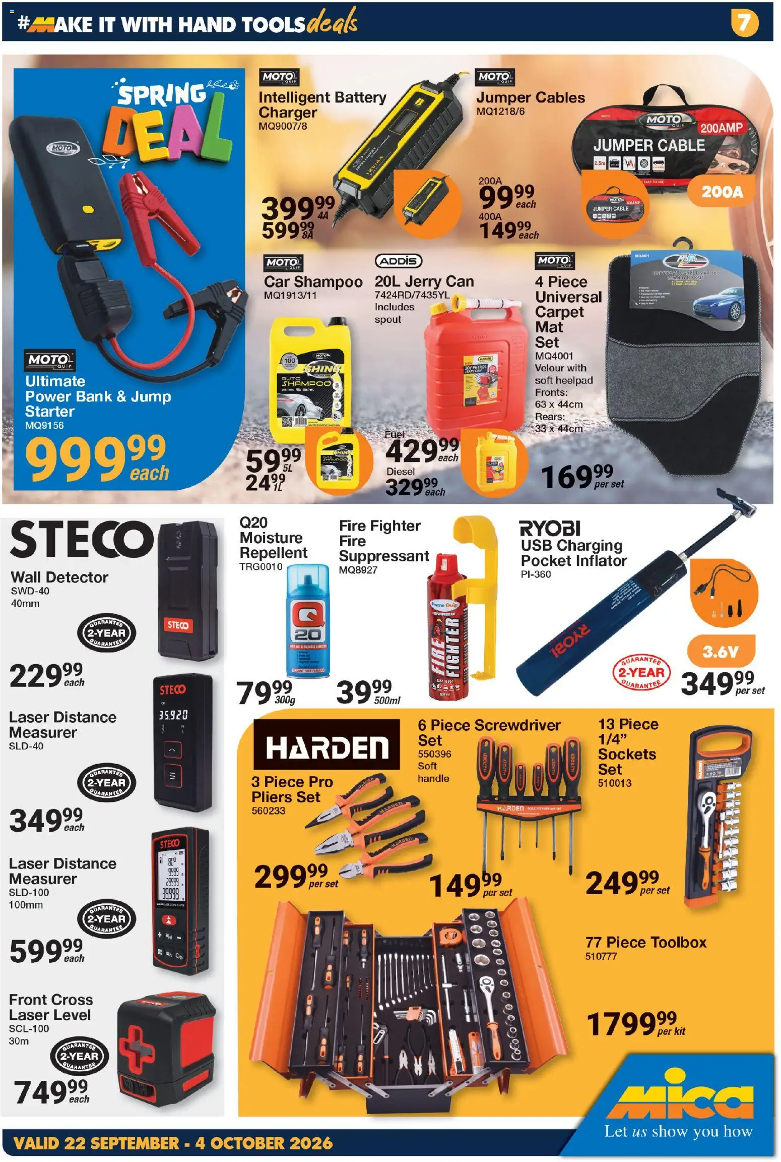 New MICA catalogue – valid from 22/09/2026 | Page: 7 | Products: Cable, Carpet, Charger, Shampoo