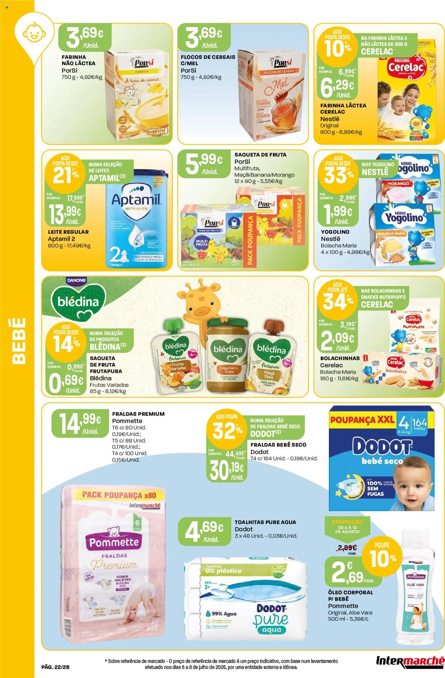 Intermarché Folheto Contact │ válido de 06/08/2026 | Página: 22 | Produtos: Fraldas, Nestlé, Óleo, Cereais