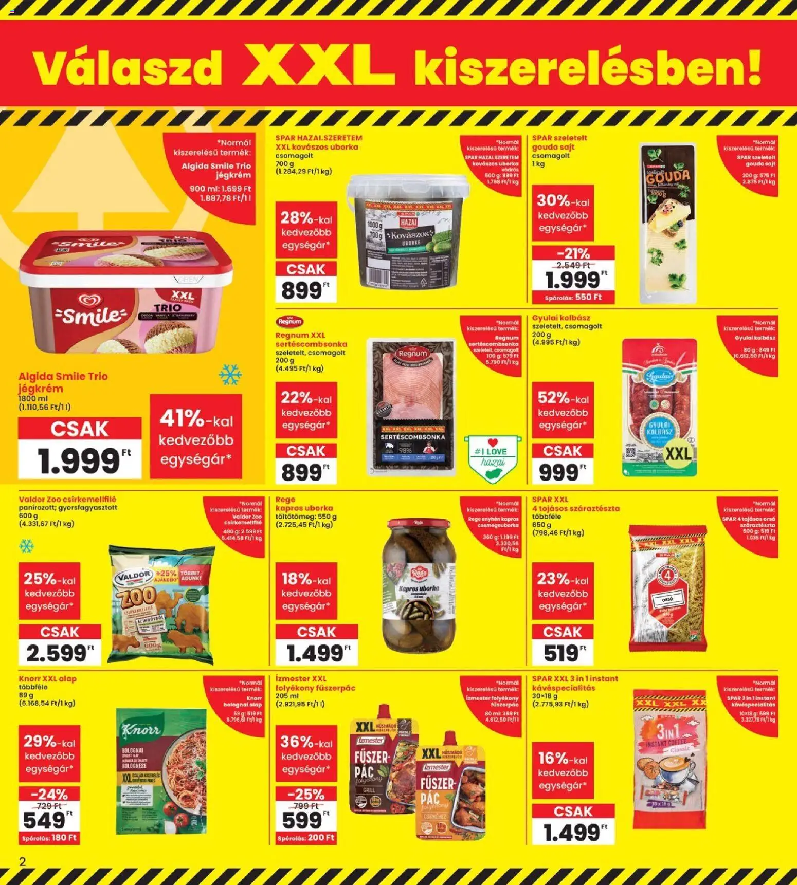 Interspar akciós ujság - amely érvényes a következő dátumtól: 2026.07.16. | Oldal: 2 | Termékek: Fűszerpác, Gouda, Gyulai kolbász, Jégkrém