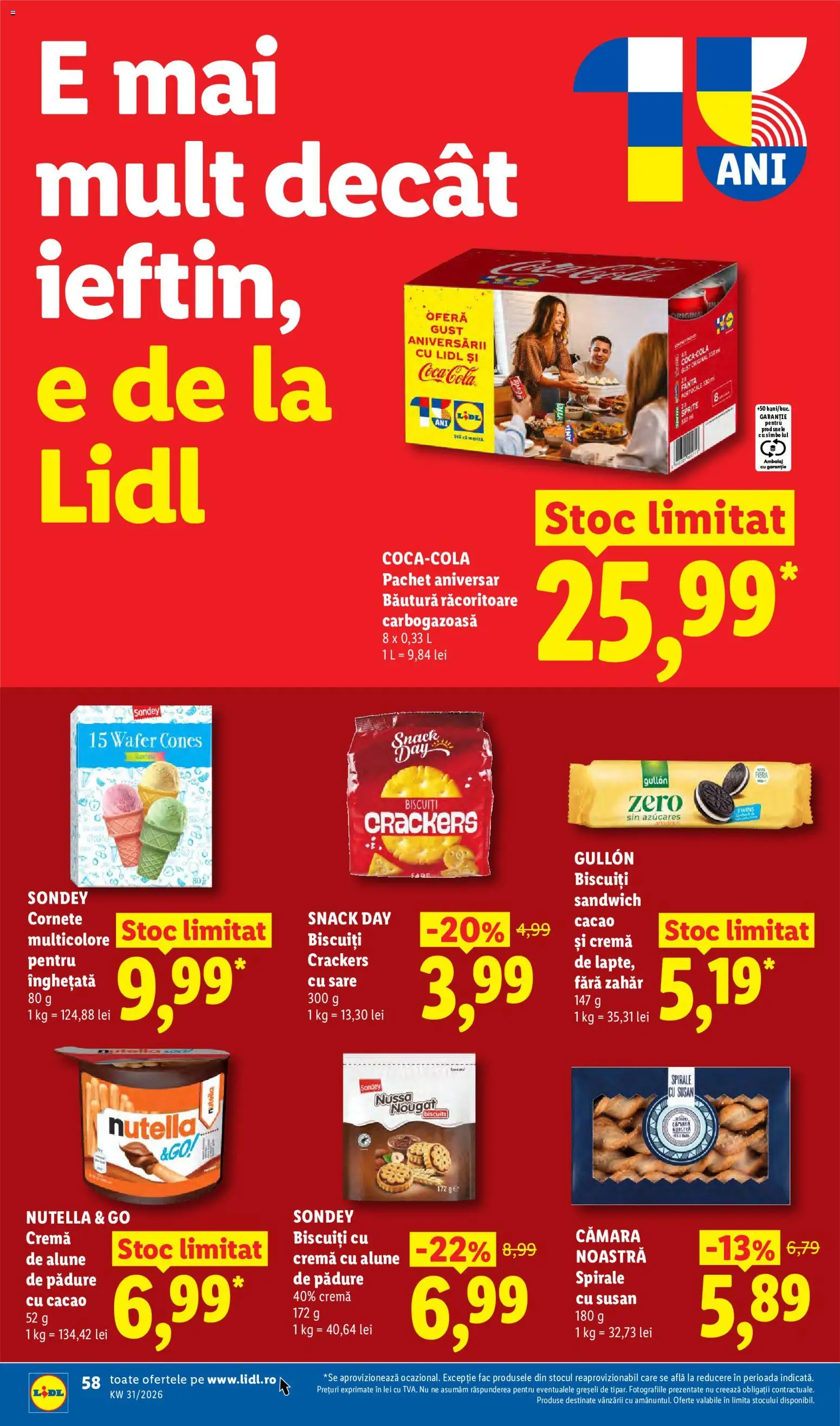Noul catalog Lidl – valabil de la 27.07.2026 | Pagină: 58 | Produse: Fanta, Alune, Biscuiți, Sare