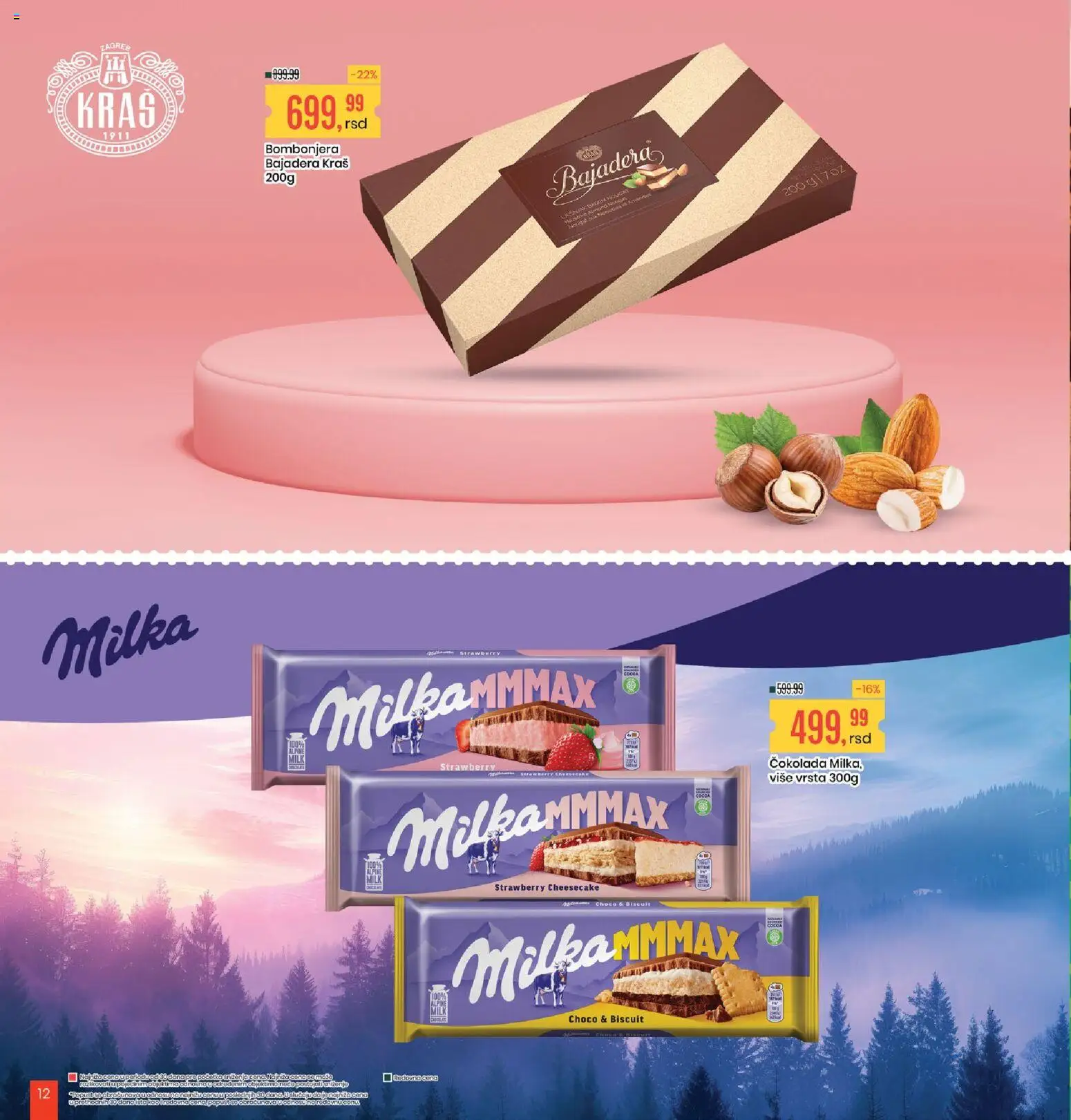 Aroma Market katalog - važi od 25.09.2026 | Strana: 12 | Proizvode: Milka, Bombonjera, So, Cheesecake