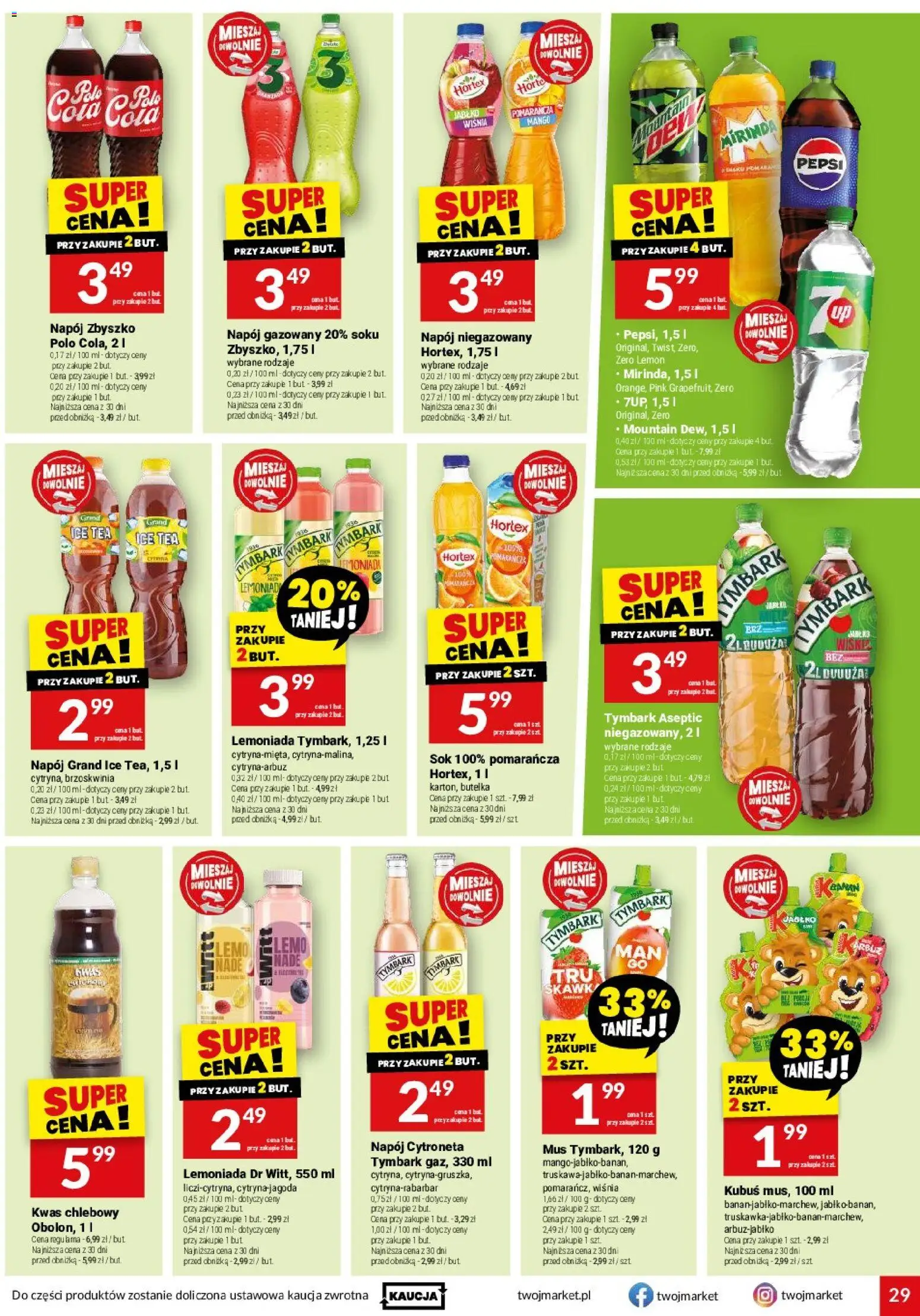 Twój Market gazetka od 05.08.2026 | Strona: 29 | Produkty: Mango, Brzoskwinia, Ice Tea, Wiśnie