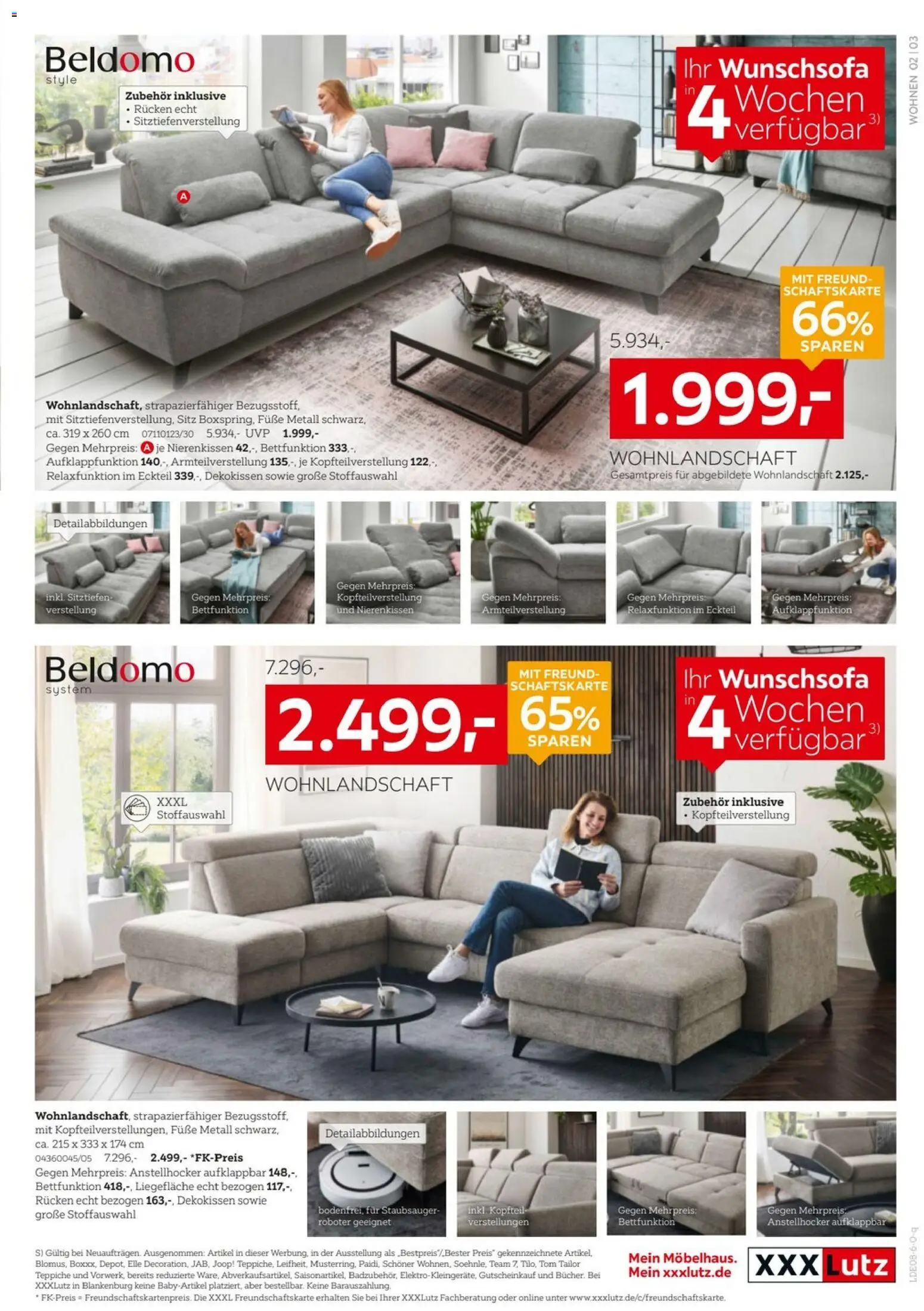 XXXLutz Beldomo Spezial – gültig ab 15.08.2026 | Seite: 3 | Produkte: Wohnlandschaft, Staubsauger, Roboter
