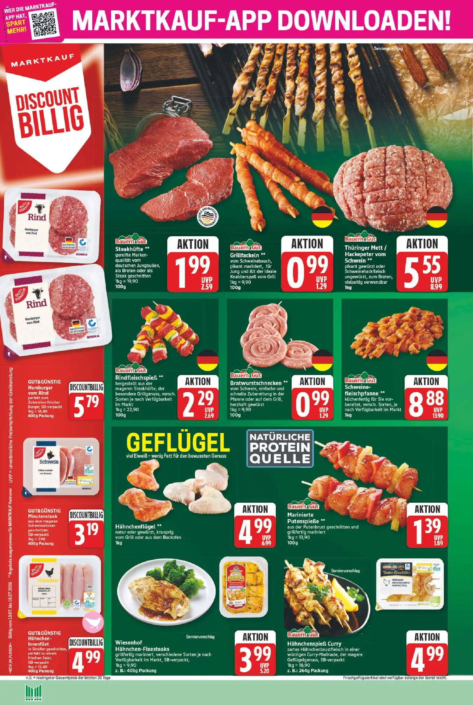 Marktkauf Prospekt – gültig ab 13.07.2026 | Seite: 4 | Produkte: Grill, Backofen, Schweinerucken, Steak