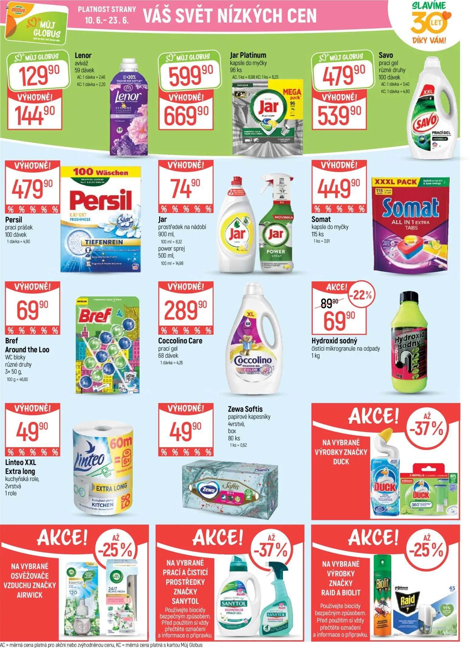 Globus leták - Praha-Štěrboholy od 10.06.2026 | Strana: 36 | Produkty: Prací gel, Utěrky, Coccolino, Hydroxid sodný