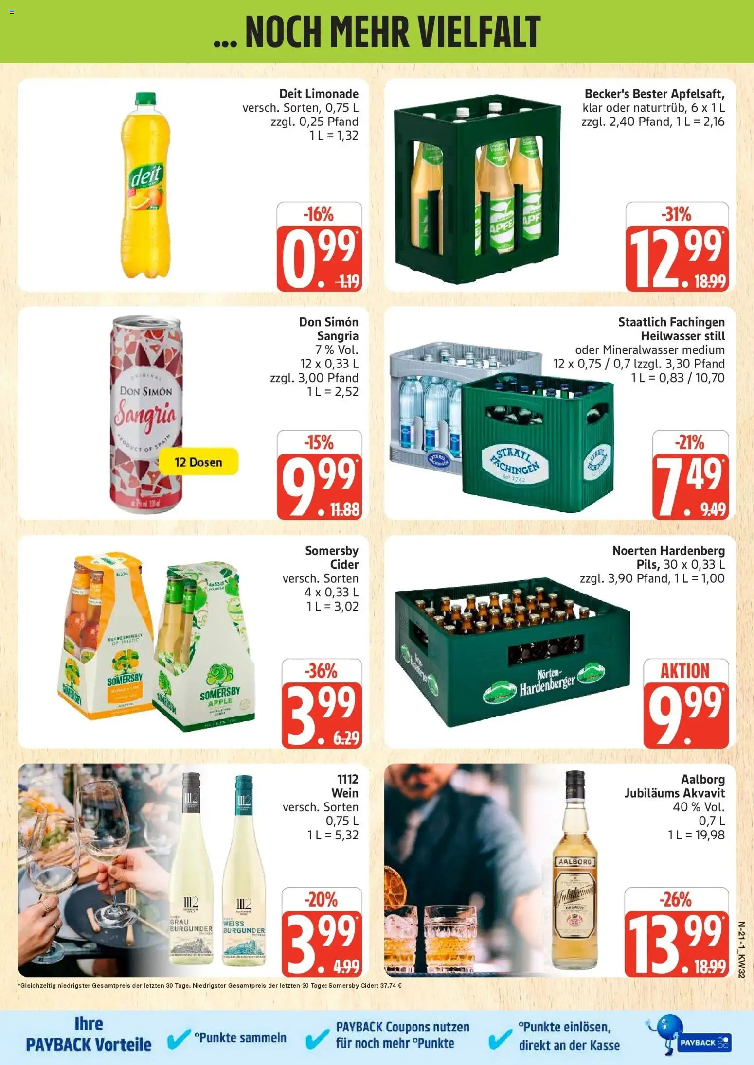 Marktkauf Prospekt Buxtehude (ab 03.08.2026) » Angebote online | Seite: 21 | Produkte: Limonade, Mineralwasser, Apple, Wein