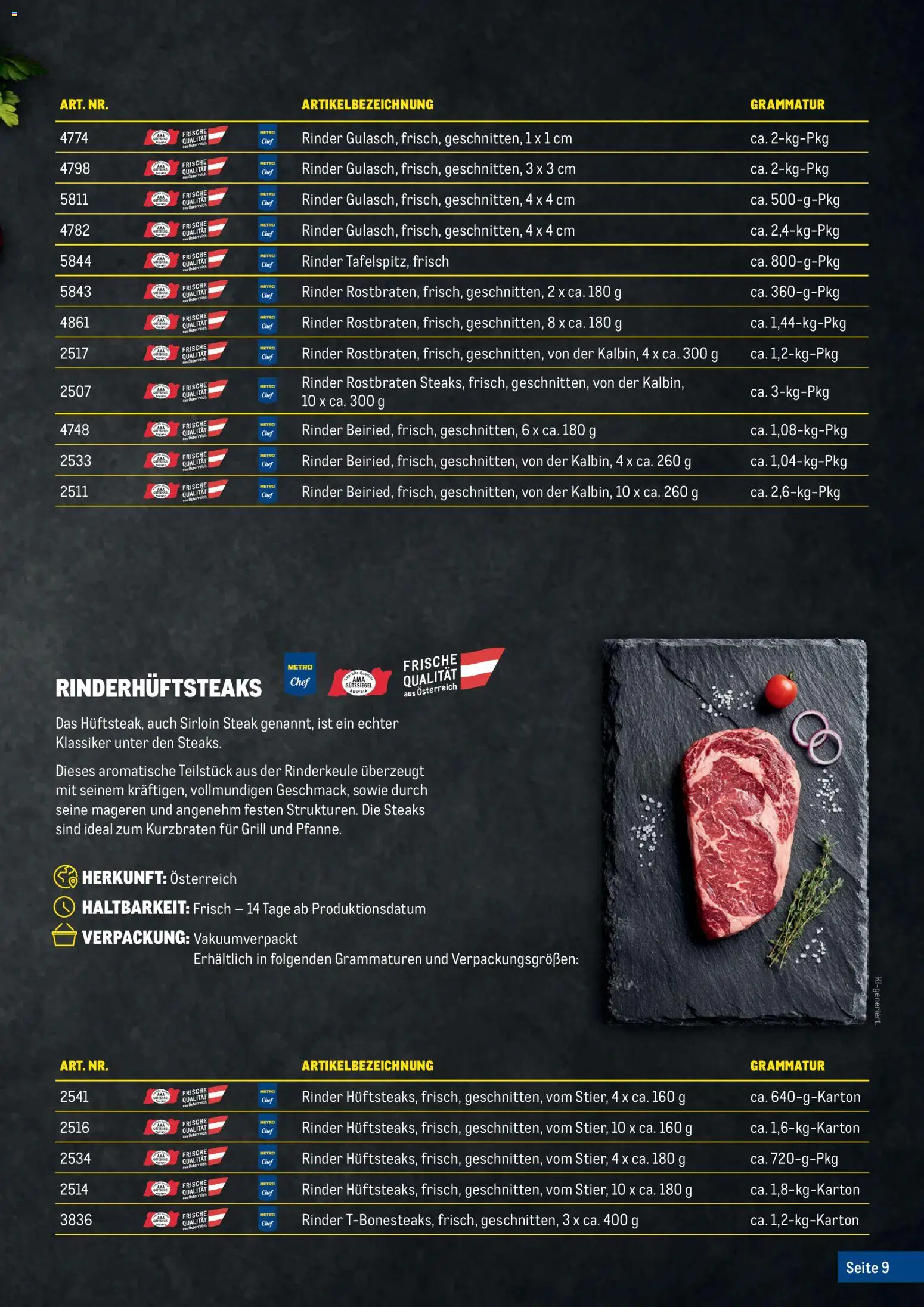 Metro Fleischkatalog gültig ab 20.02.2026 | Seite: 9 | Produkte: Grill