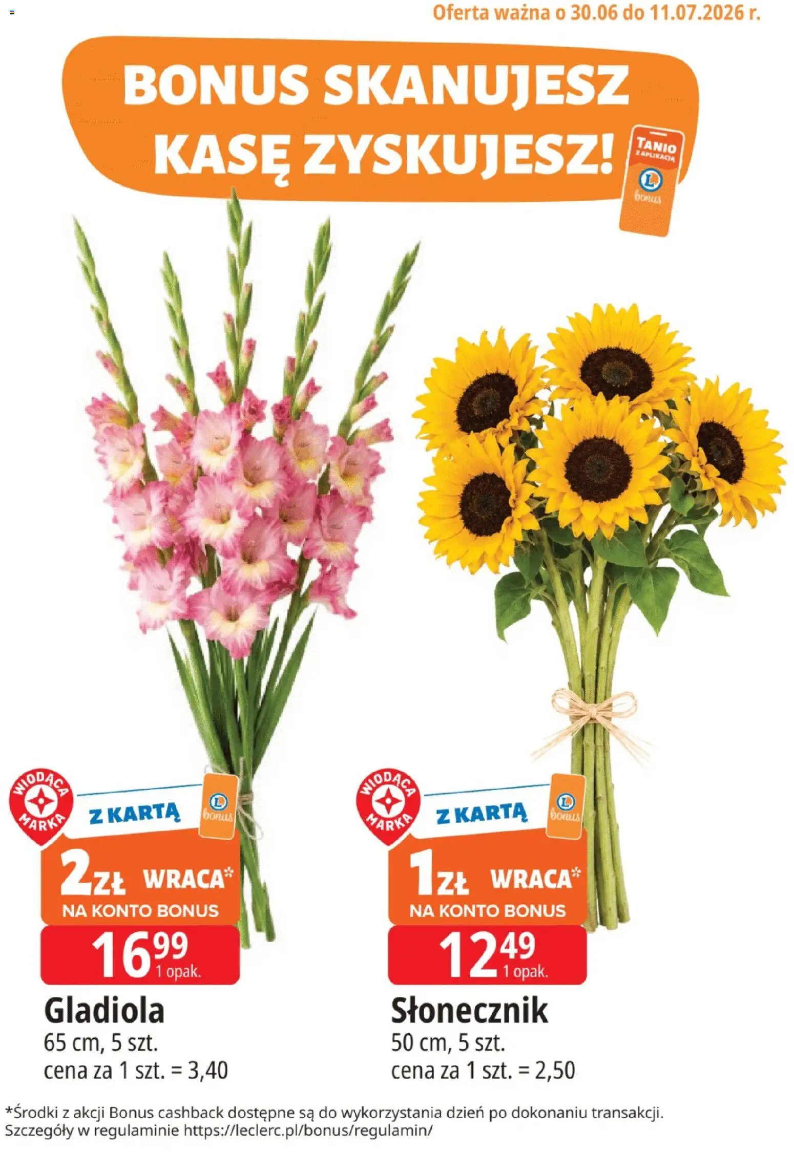 E.Leclerc gazetka - Kupony dodatkowe od 30.06.2026 | Strona: 20 | Produkty: Karta, Słonecznik