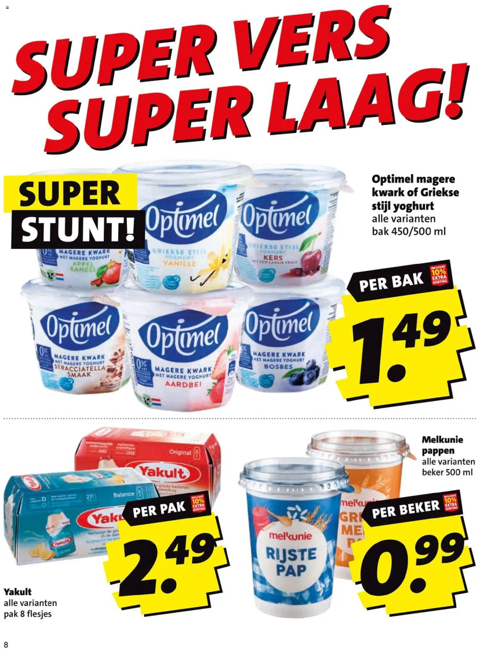 {H1} | Pagina: 8 | Producten: Beker, Kwark, Appel, Aardbei