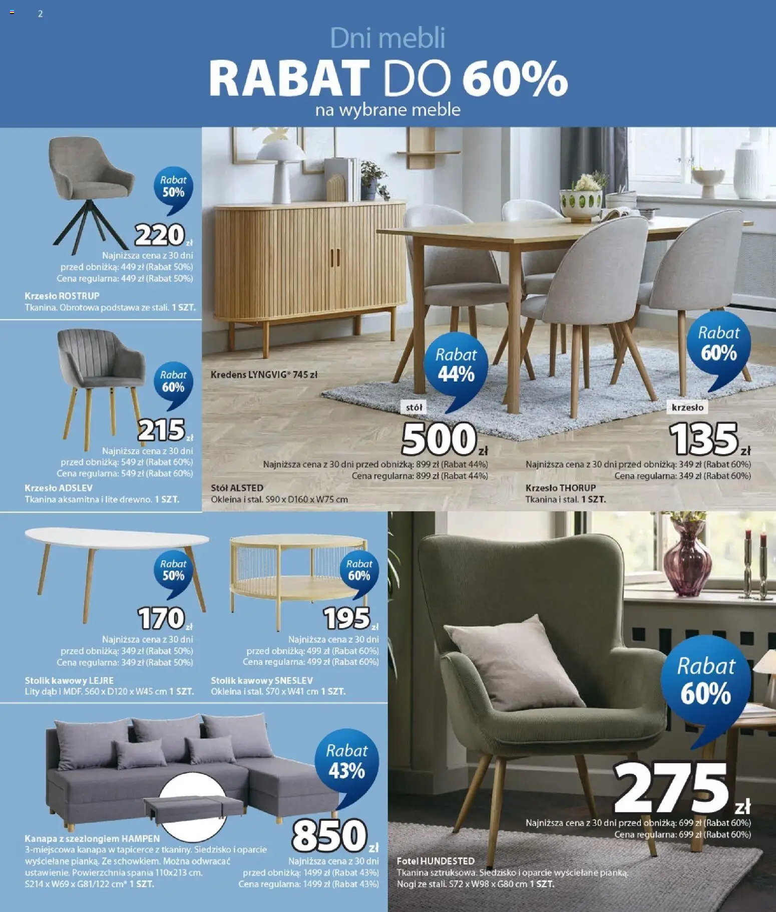 JYSK gazetka od 01.07.2026 | Strona: 2 | Produkty: Sofa, Kanapa, Stół, Krzesło