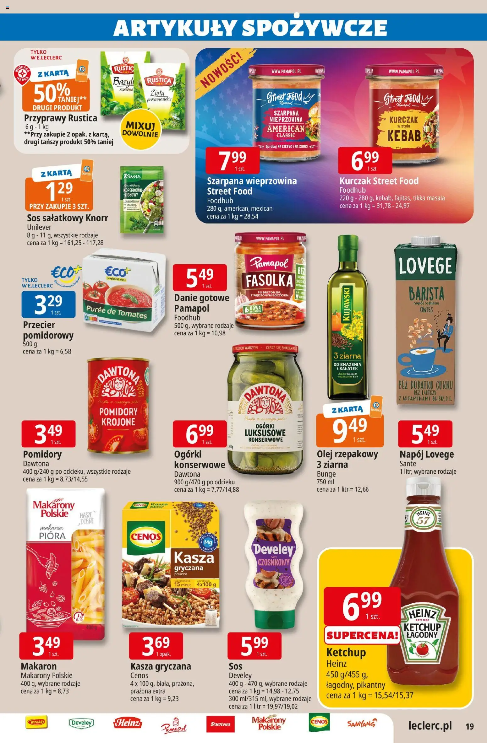 E.Leclerc gazetka - Tychy od 12.05.2026 | Strona: 19 | Produkty: Olej rzepakowy, Kasza, Kurczak, Pomidory