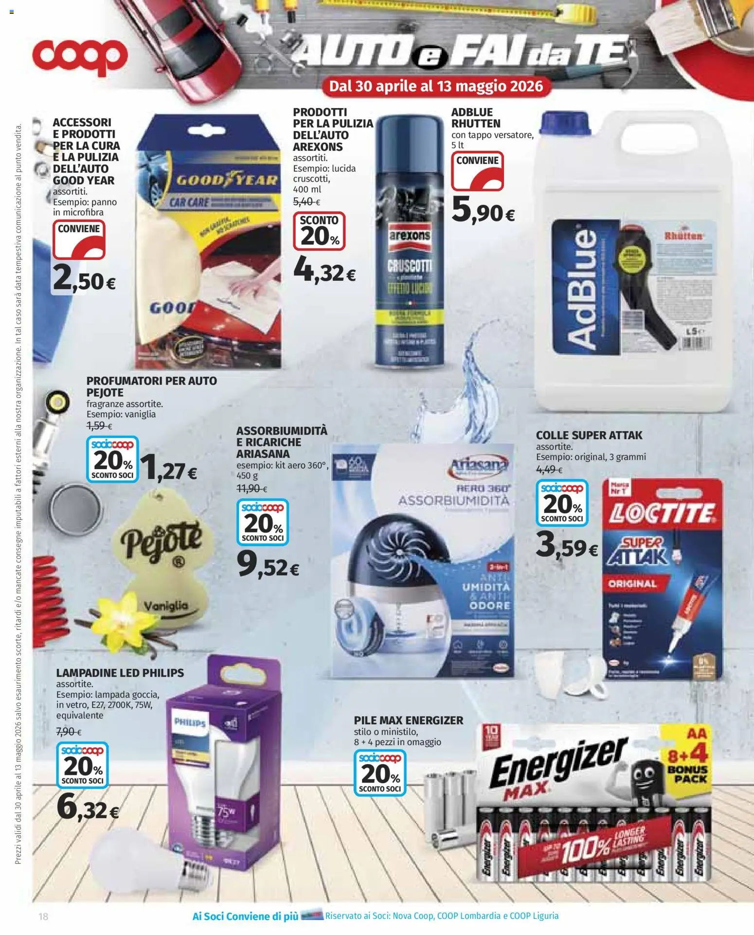 Volantino COOP del 30.04.2026 | Pagina: 18 | Prodotti: Pile, Tè, Data, Lampada