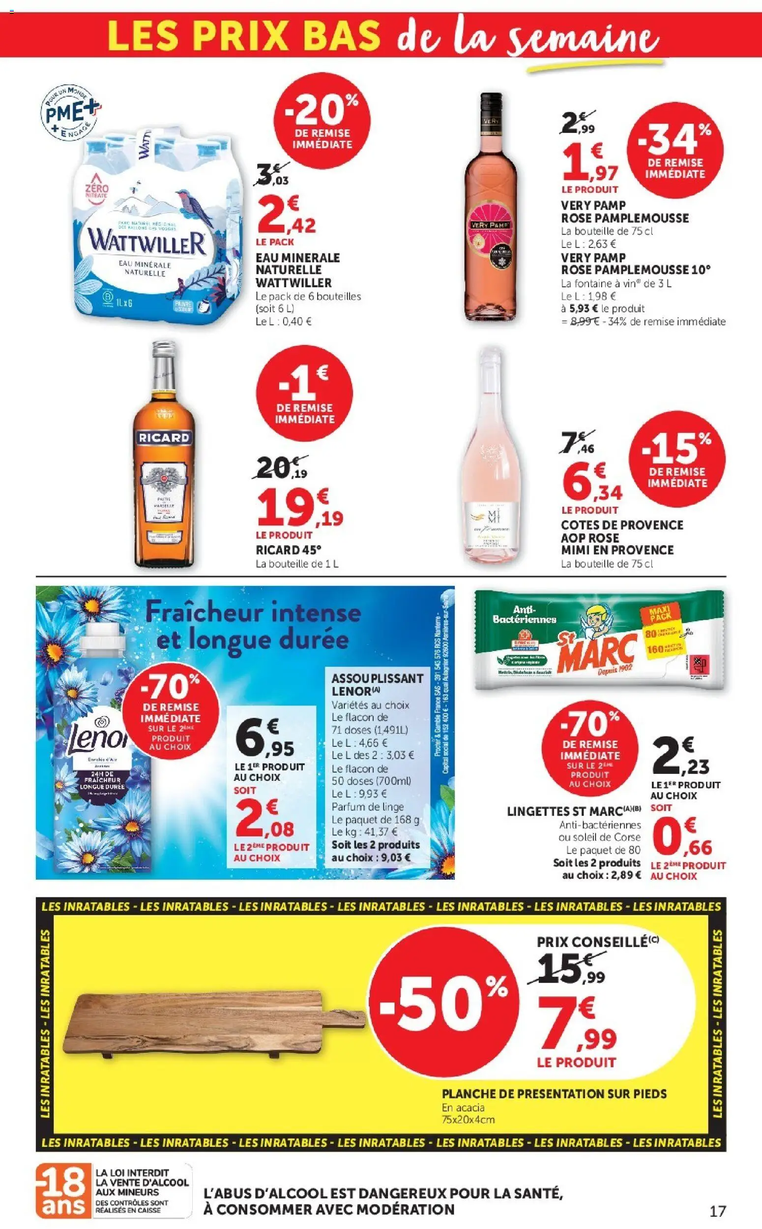 {H1} | Page: 17 | Produits: Eau minérale, Ricard, Pamplemousse, Eau minérale naturelle
