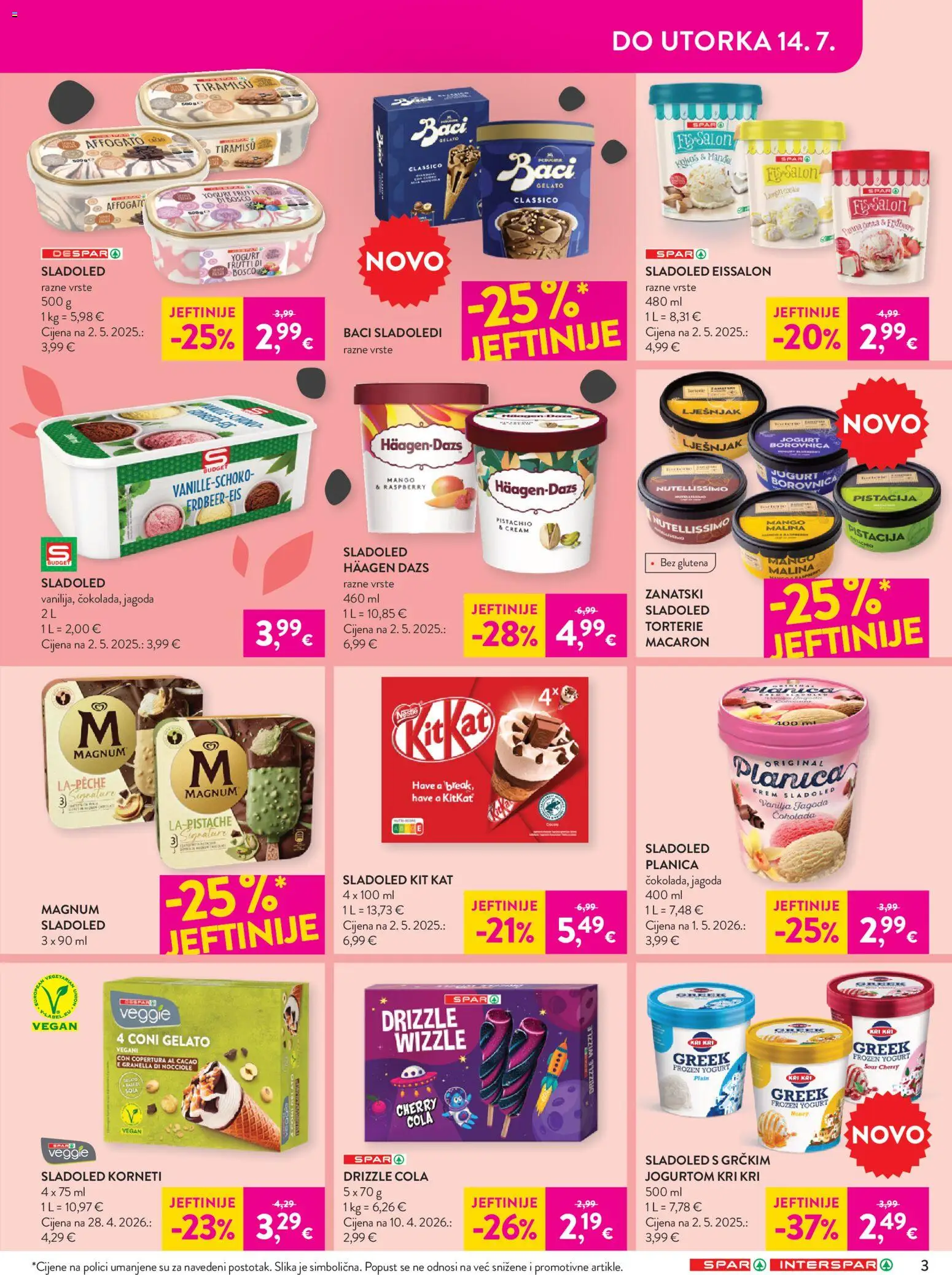 Spar katalog | vrijedi od 08.07.2026 | Stranica: 3 | Proizvodi: Lješnjak, Sladoled, Mango, Borovnica
