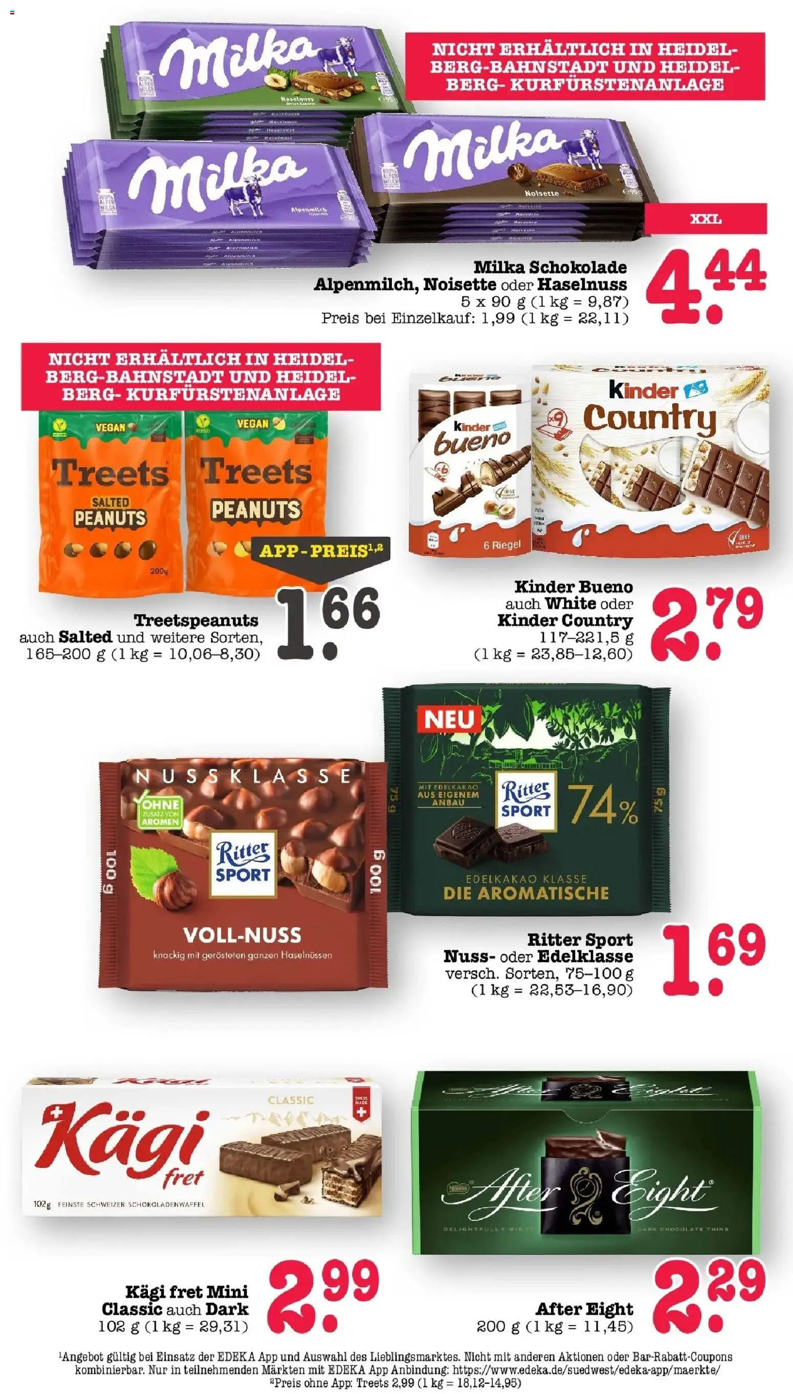 Edeka Prospekt Heidelberg (ab 24.08.2026) » Angebote Online | Seite: 34 | Produkte: Schokolade, Ritter sport, Kinder bueno, Milka