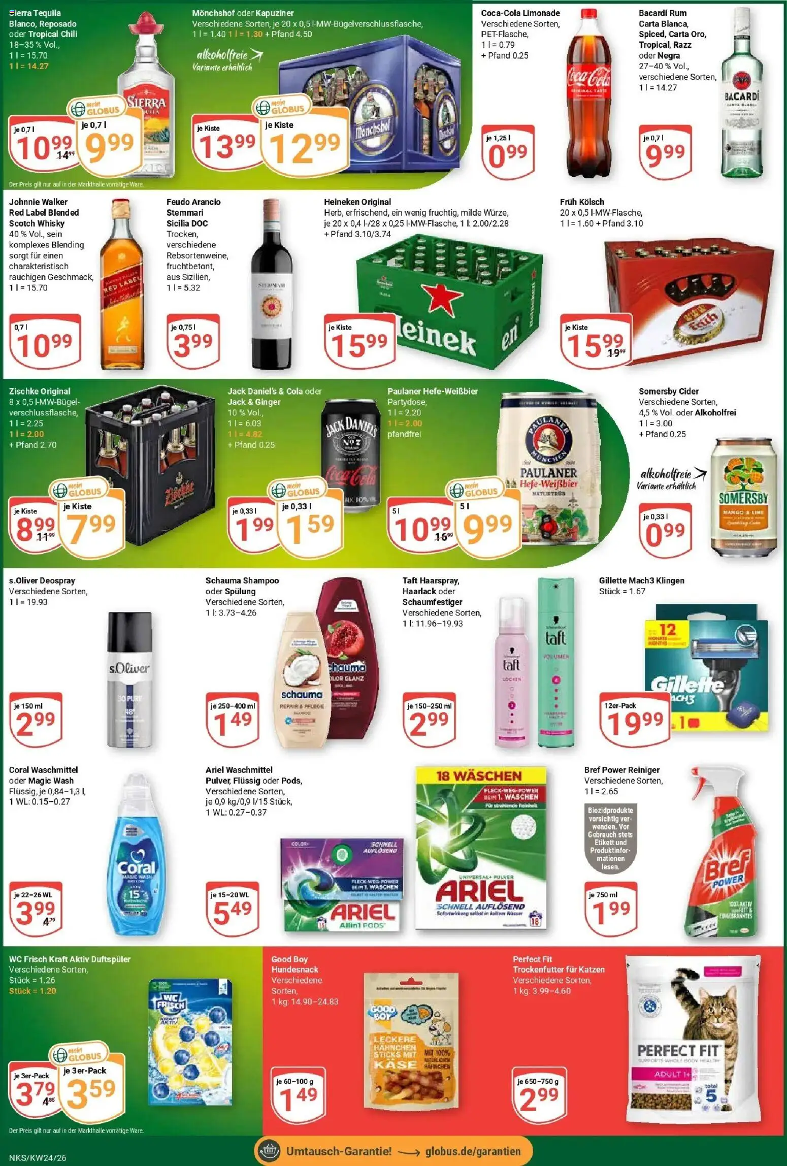Globus Prospekt Neunkirchen – gültig ab 08.06.2026 | Seite: 7 | Produkte: Whisky, Shampoo, Wasser, Mango