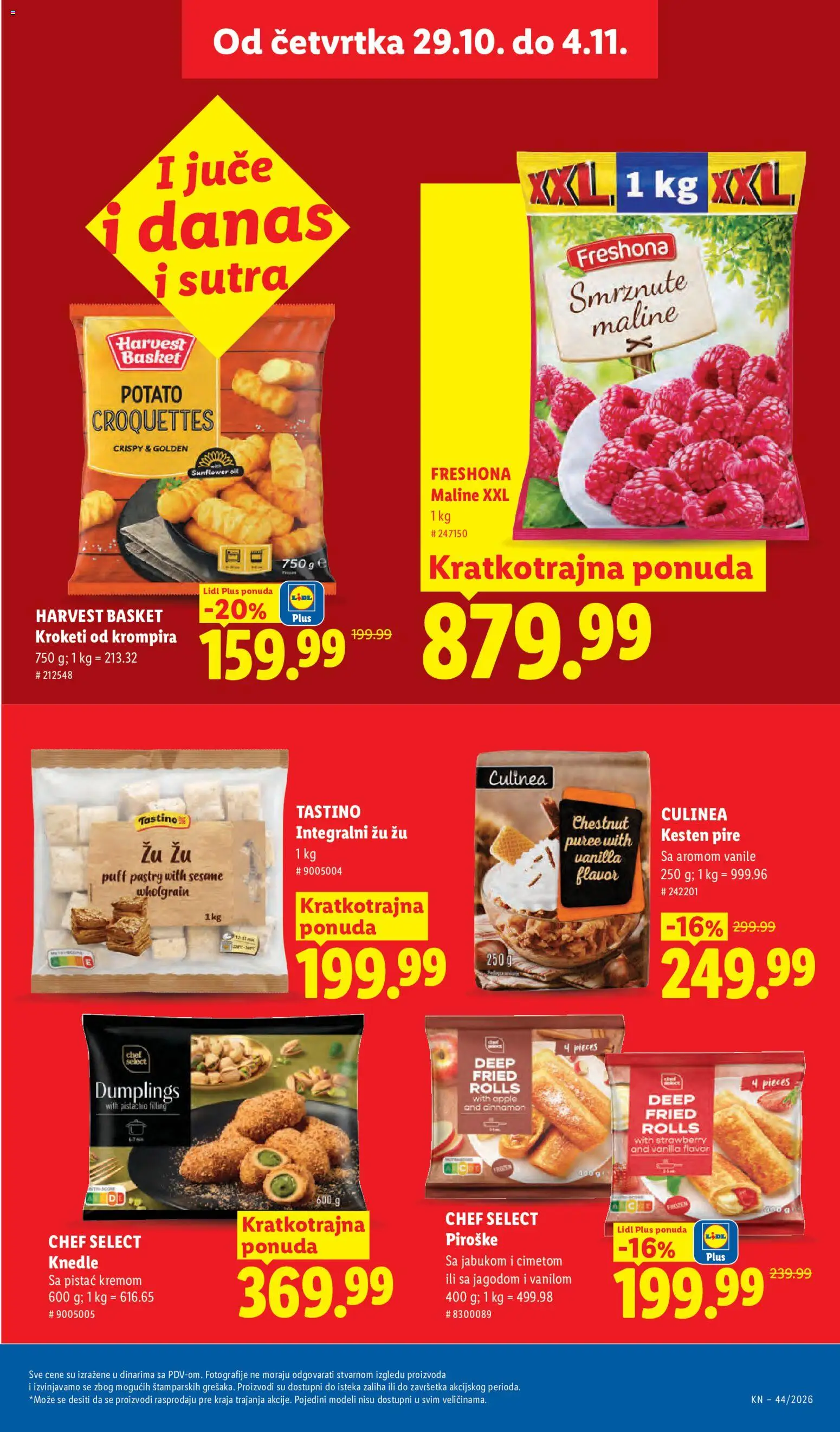 Lidl katalog - važi od 29.10.2026 | Strana: 29 | Proizvode: Knedle, Kroketi, Pire