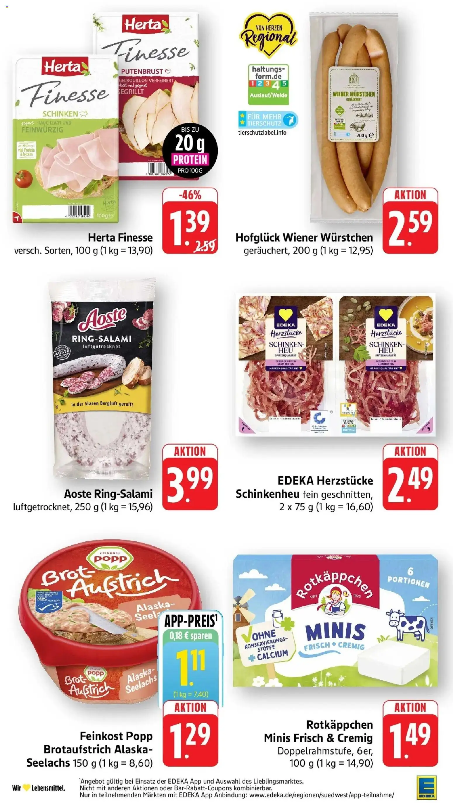 E center Prospekt Offenburg (ab 19.10.2026) zum Blättern | Seite: 20 | Produkte: Putenbrust, Wiener wurstchen, Schinken, Herta finesse