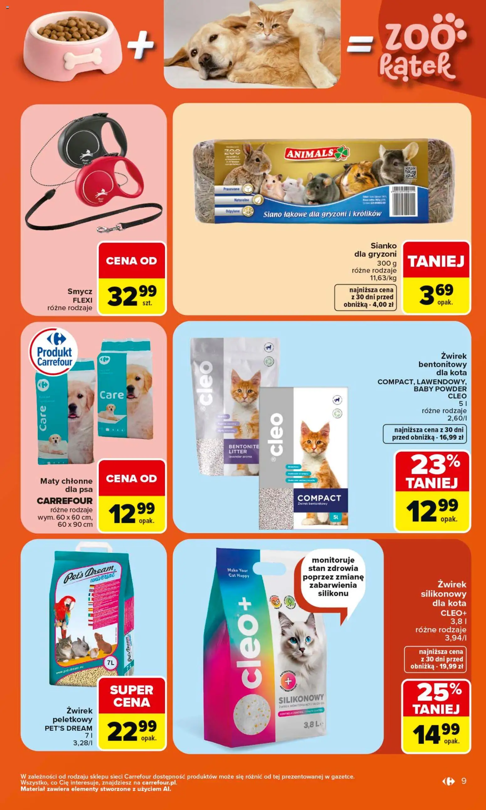 Carrefour gazetka - W sumie same okazje od 08.06.2026 | Strona: 9 | Produkty: Żwirek bentonitowy