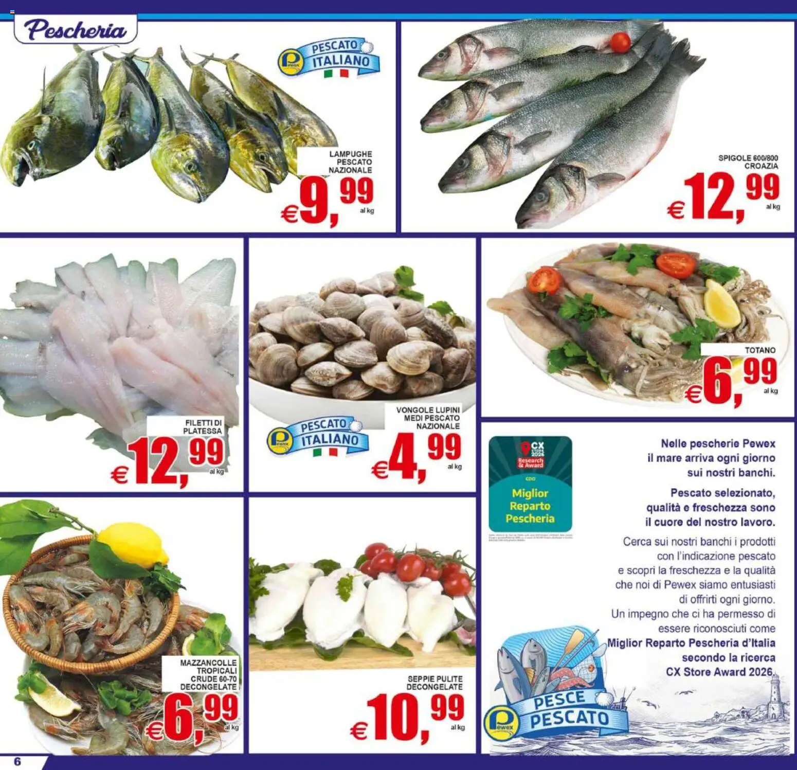 Volantino Pewex del 02/09/2026 | Pagina: 6 | Prodotti: Lupini, Vongole, Mazzancolle, Totano