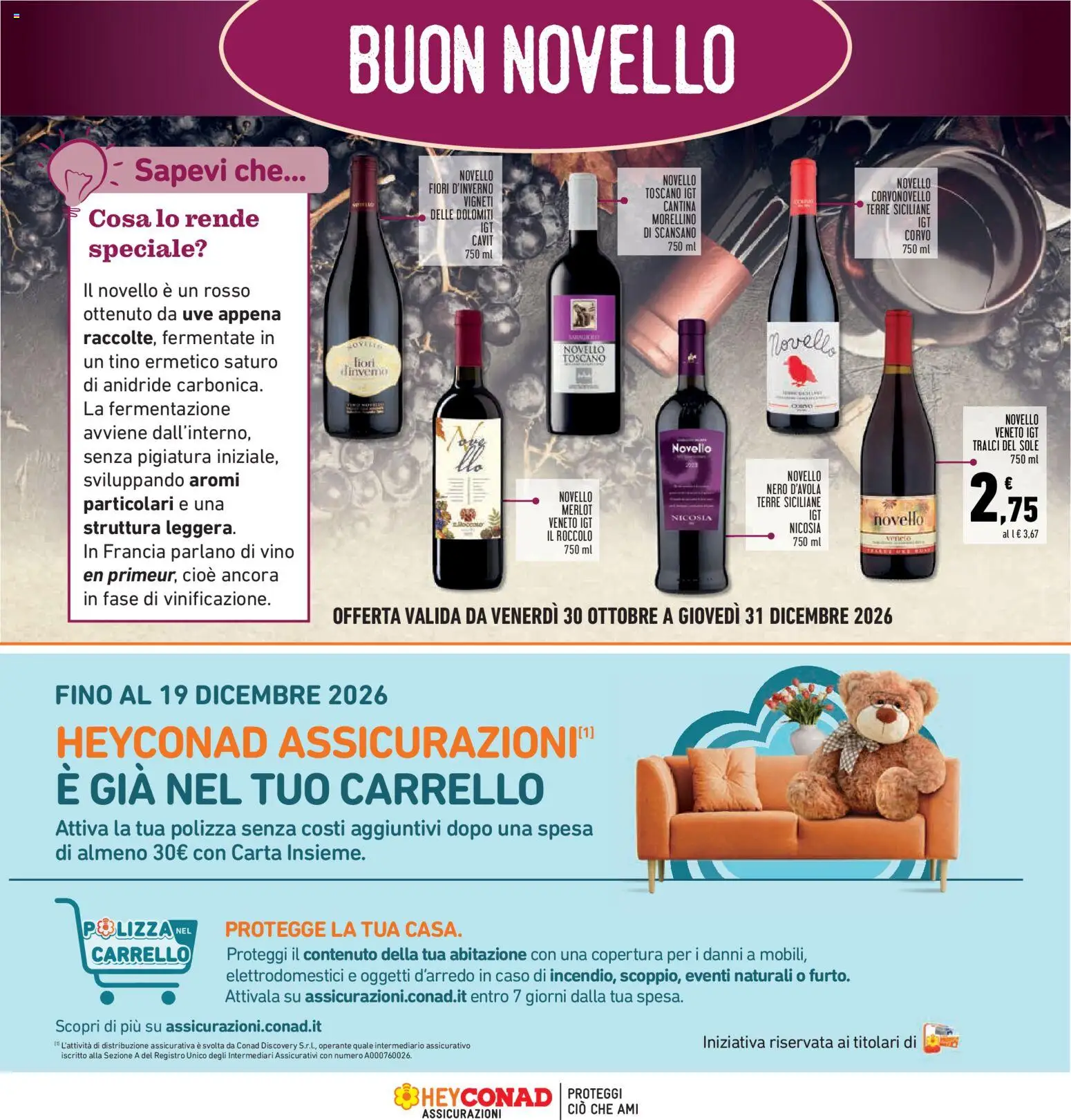 Volantino Conad del 05/11/2026 | Pagina: 24 | Prodotti: Vino, Carrello, Fiori