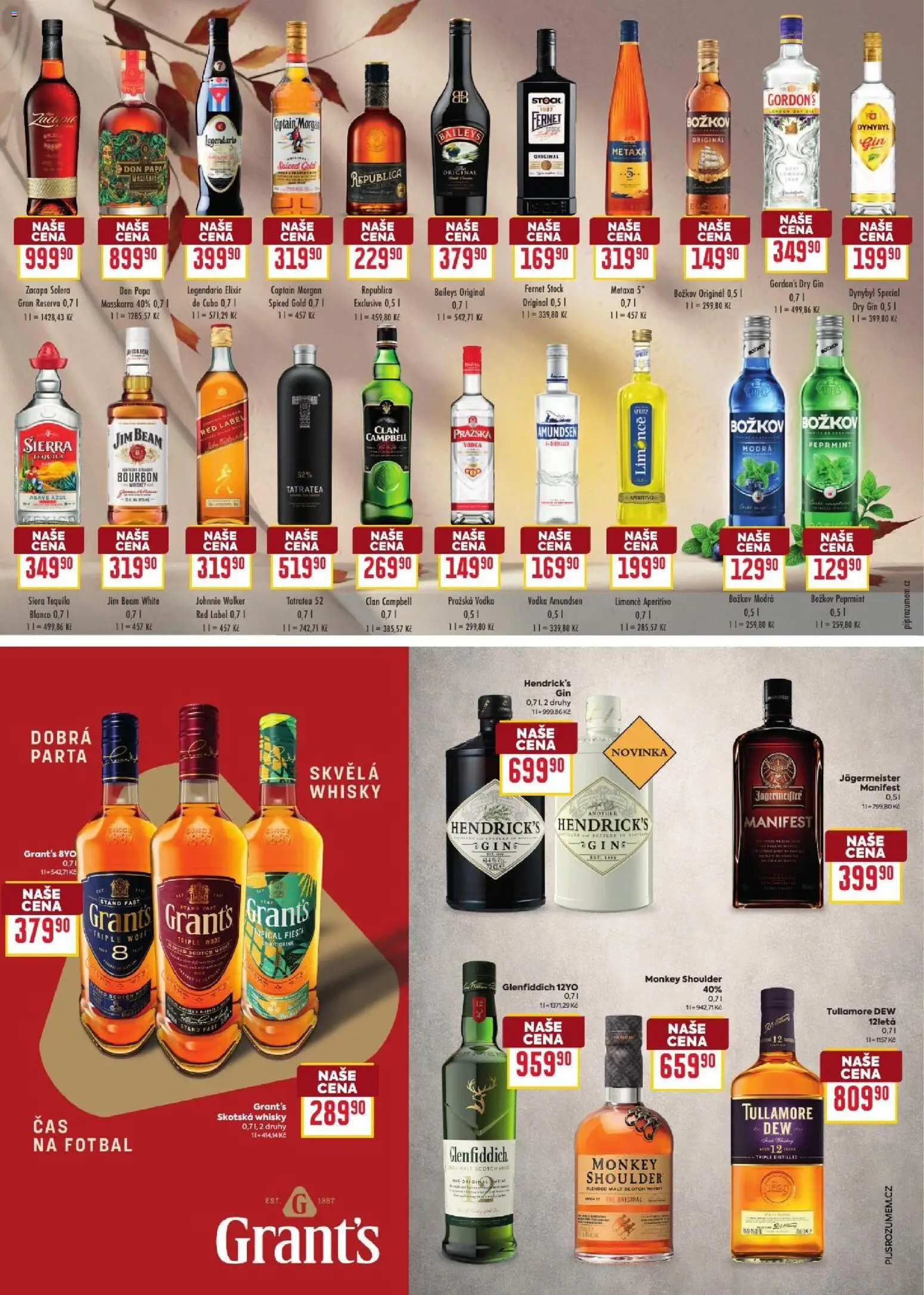 Billa leták - Podzimní nápoje od 09.09.2026 | Strana: 15 | Produkty: Fernet Stock, Metaxa, Božkov, Božkov Peprmint