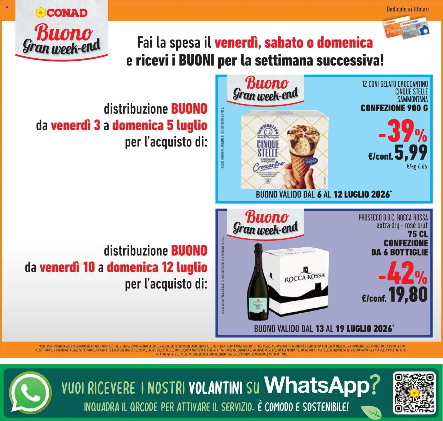 Volantino Conad del 01/07/2026 | Pagina: 40 | Prodotti: Prosecco, Gelato
