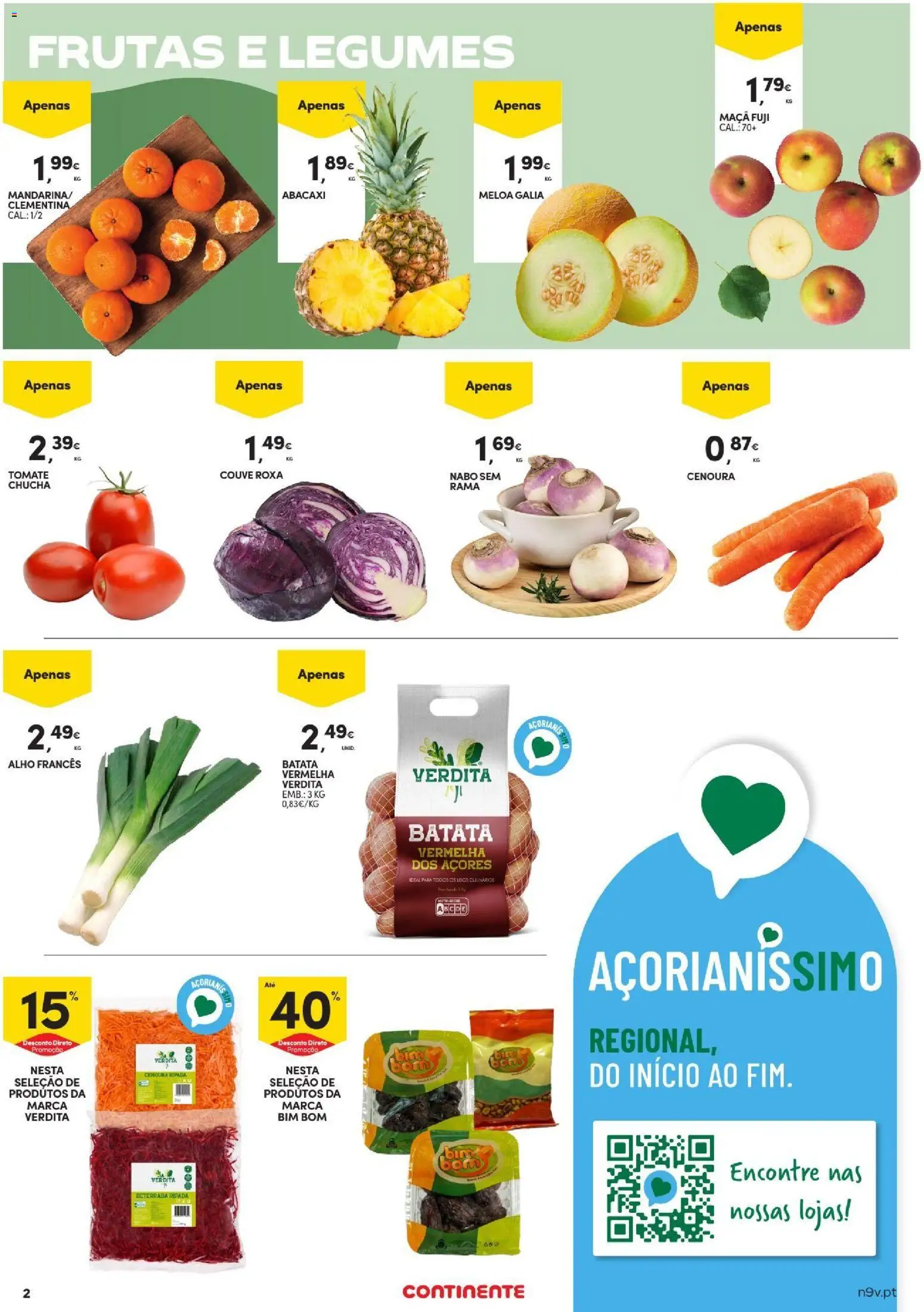 Continente Açores │ válido de 20/08/2026 | Página: 2 | Produtos: Batata, Beterraba, Frutas, Abacaxi