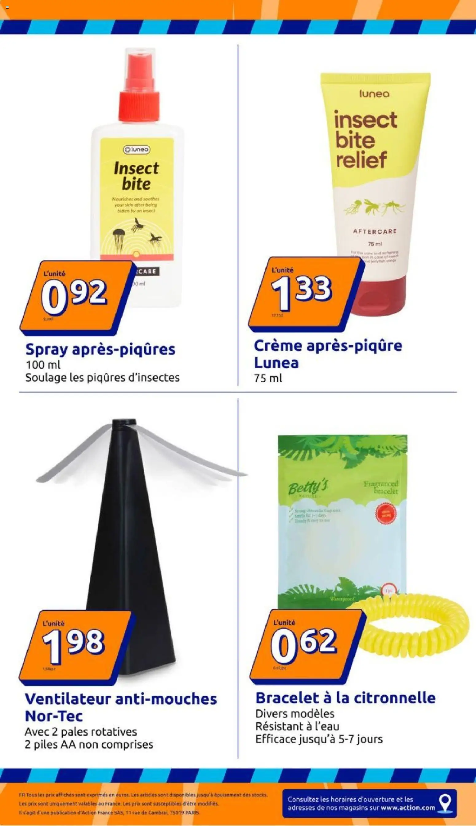 {H1} | Page: 34 | Produits: Citronnelle, Bracelet, Piles, Crème