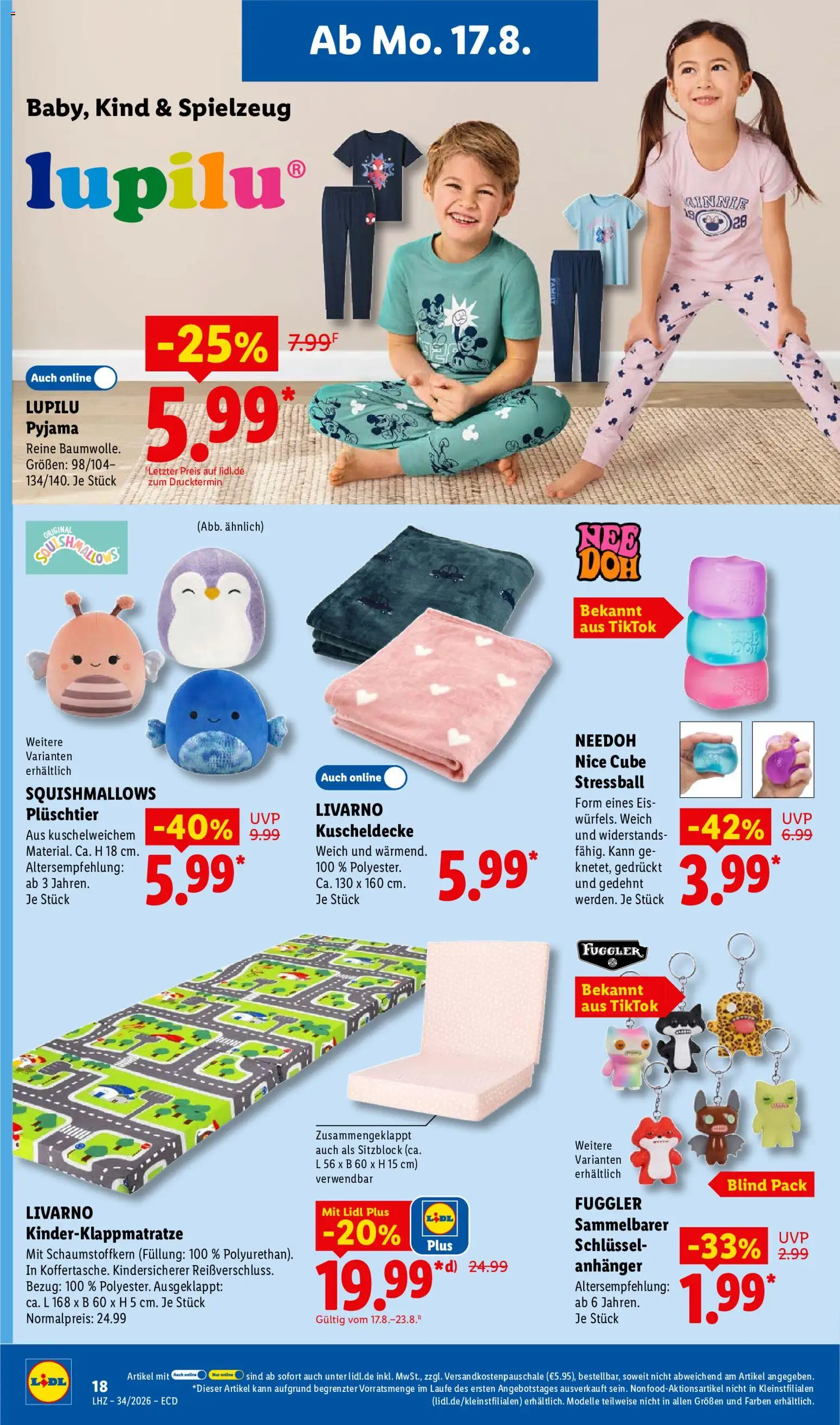 Lidl Prospekt – gültig ab 17.08.2026 | Seite: 36 | Produkte: Pyjama, Eis