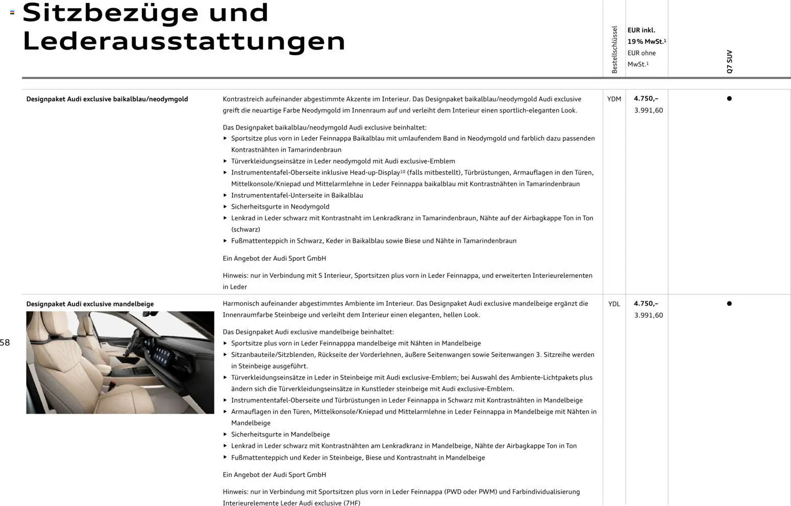 Audi Q7 – gültig ab 23.06.2026 | Seite: 58