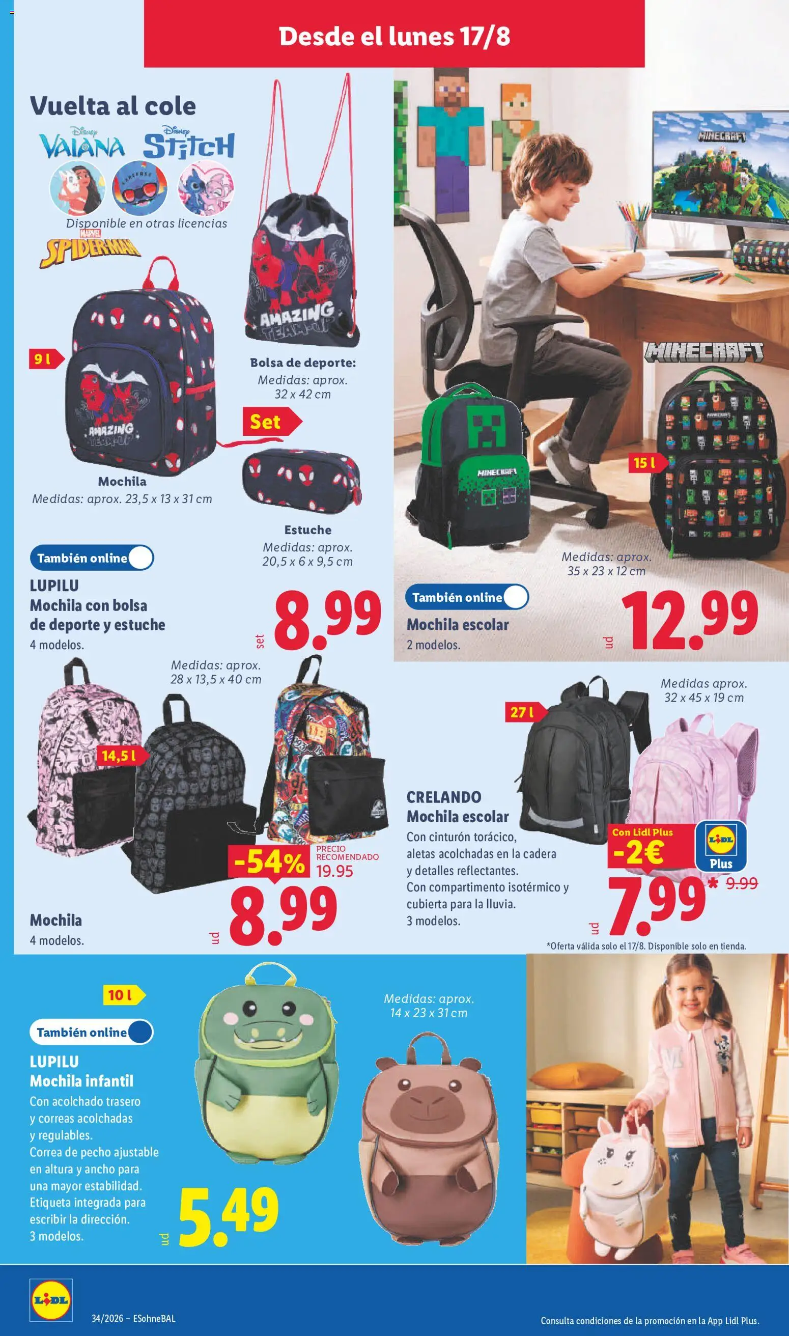 Lidl folleto de bazar │ válido desde el 17/08/2026 | Página: 8 | Productos: Mochila, Cinturón, Bolsa