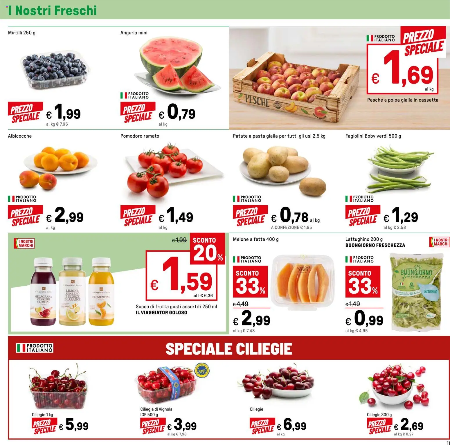 Volantino Iper del 04.06.2026 | Pagina: 11 | Prodotti: Succo, Patate, Melone, Fagiolini