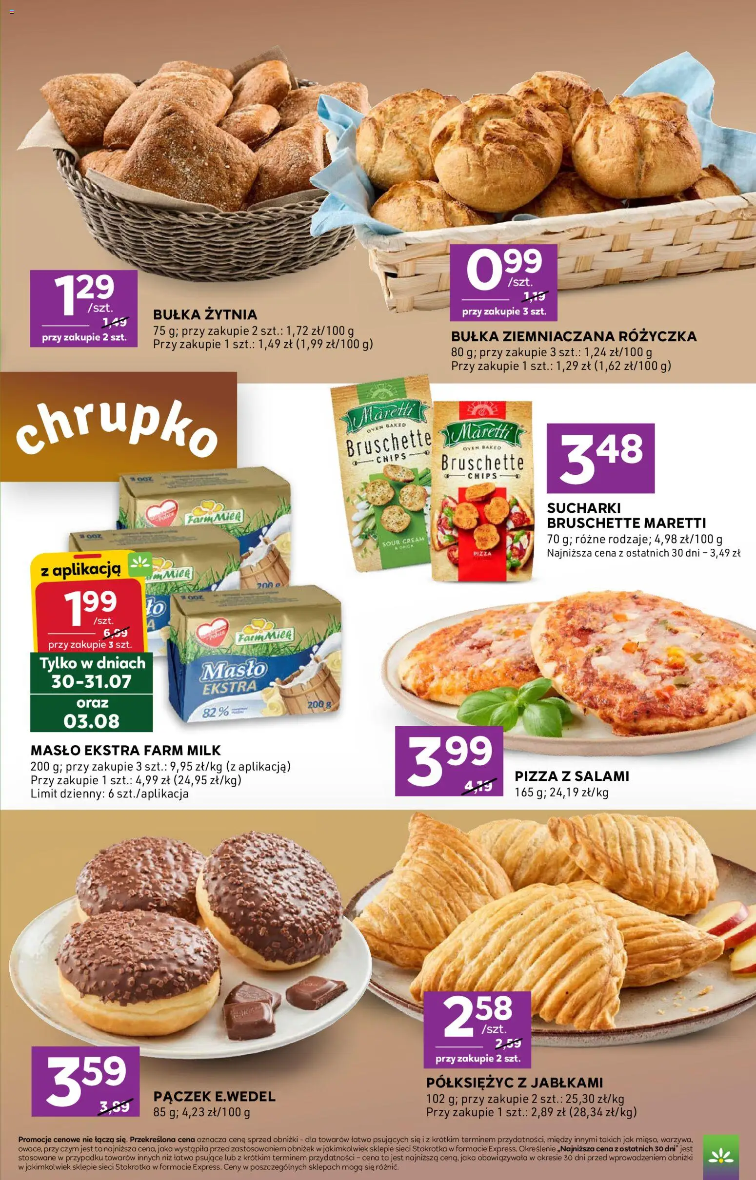 Stokrotka gazetka - Express od 30.07.2026 | Strona: 3 | Produkty: Stokrotka, Bułka, Masło, Pizza