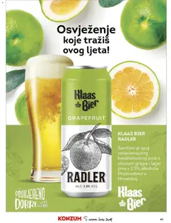 Konzum HR akciós újság - amely érvényes a következő dátumtól: 2026.07.08. | Oldal: 41 | Termékek: Radler, Grapefruit