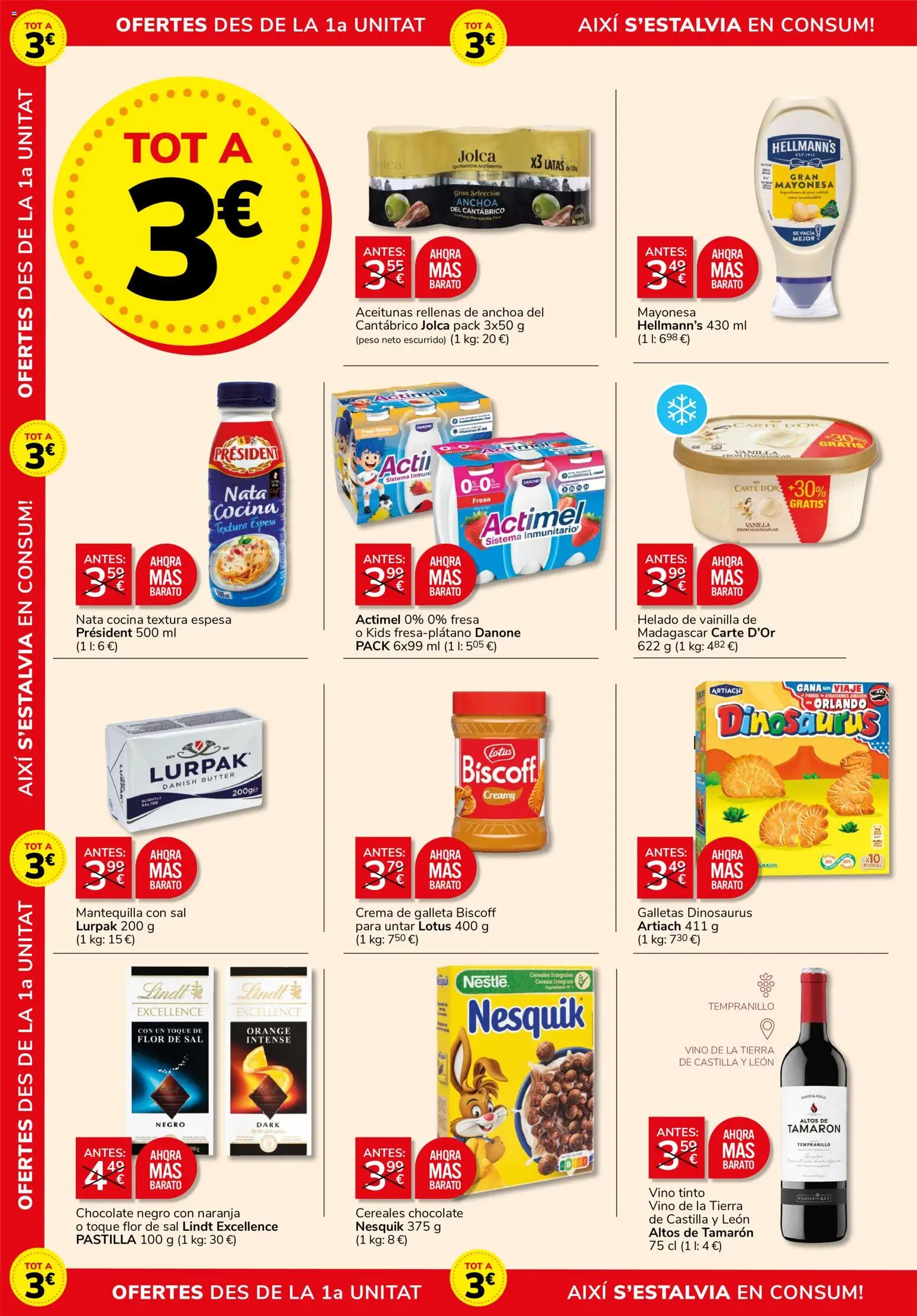 Consum folleto │ válido desde el 27/08/2026 | Página: 8 | Productos: Nata, Chocolate, Cocina, Mantequilla