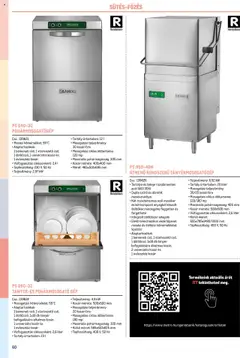 PS D50-32 TÁNYÉR-ÉS POHÁRMOSOGATÓ GÉP, Mosogatási hőmérséklet: 55°C, Alaptartozékok: 1 bemeneti cső, 1 vízelvezető cső, 1 öblítőcső, 1x18 db tányér befogadására alkalmas kosár, 1 univerzális kosár és 1 evőeszköz kosár, Vízfogyasztás ciklusonként: 2,6 liter, Tartály űrtartalom: 23 l, Teljesítmény: 4,9 kW, Kosár mérete: 500x500 mm, Mosogatási teljesítmény: 20 kosár/óra, Mosogatási ciklus időtartama: 180 mp, Maximális pohármagasság: 320 mm, Külső méret: 565x610x825 mm, Tápfeszültség: 400 V, 50 Hz - amely érvényes a következő dátumtól: 2025.02.17. | Oldal: 60 | Termékek: Evőeszköz, Kosár, PS, Öblítőszer
