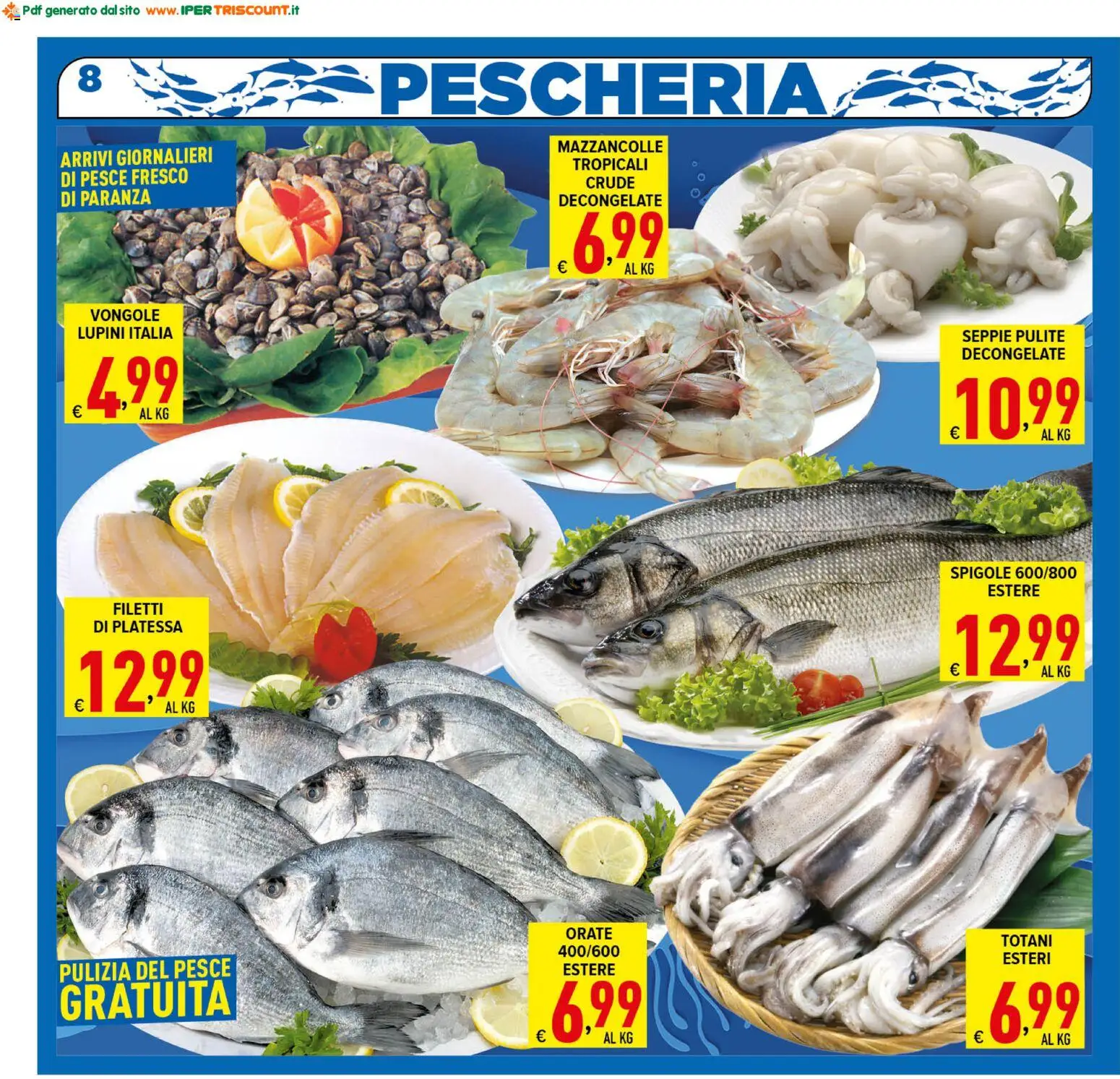 Volantino Ipertriscount del 02/09/2026 | Pagina: 8 | Prodotti: Lupini, Pesce, Vongole, Mazzancolle