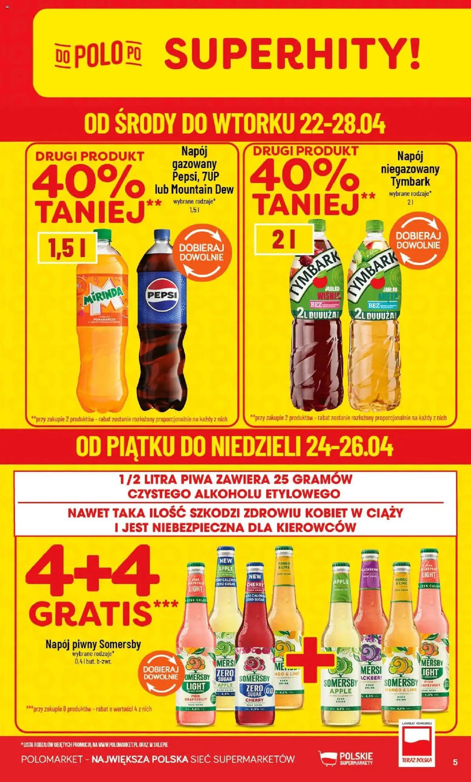 POLOmarket gazetka od 22.04.2026 | Strona: 5 | Produkty: Mango, Pepsi, Somersby