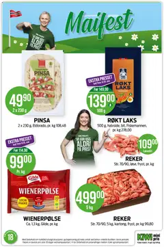 Forhåndsvisning av RØKT LAKS, 500 g, halvside, bit, Fiskemannen, pr. kg 278,00 gyldig fra 27.04.2026 | Side: 10