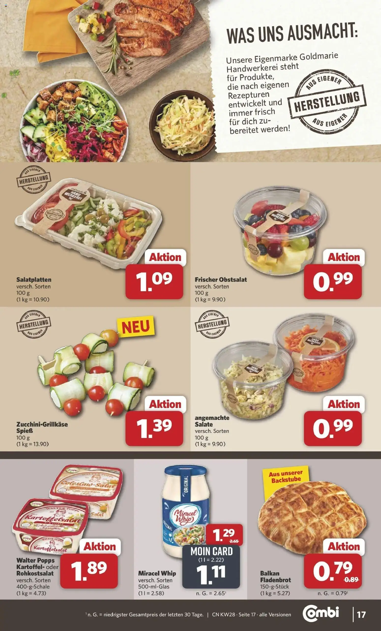 Combi Prospekt Wardenburg – gültig ab 06.07.2026 | Seite: 17 | Produkte: Miracel whip, Salat