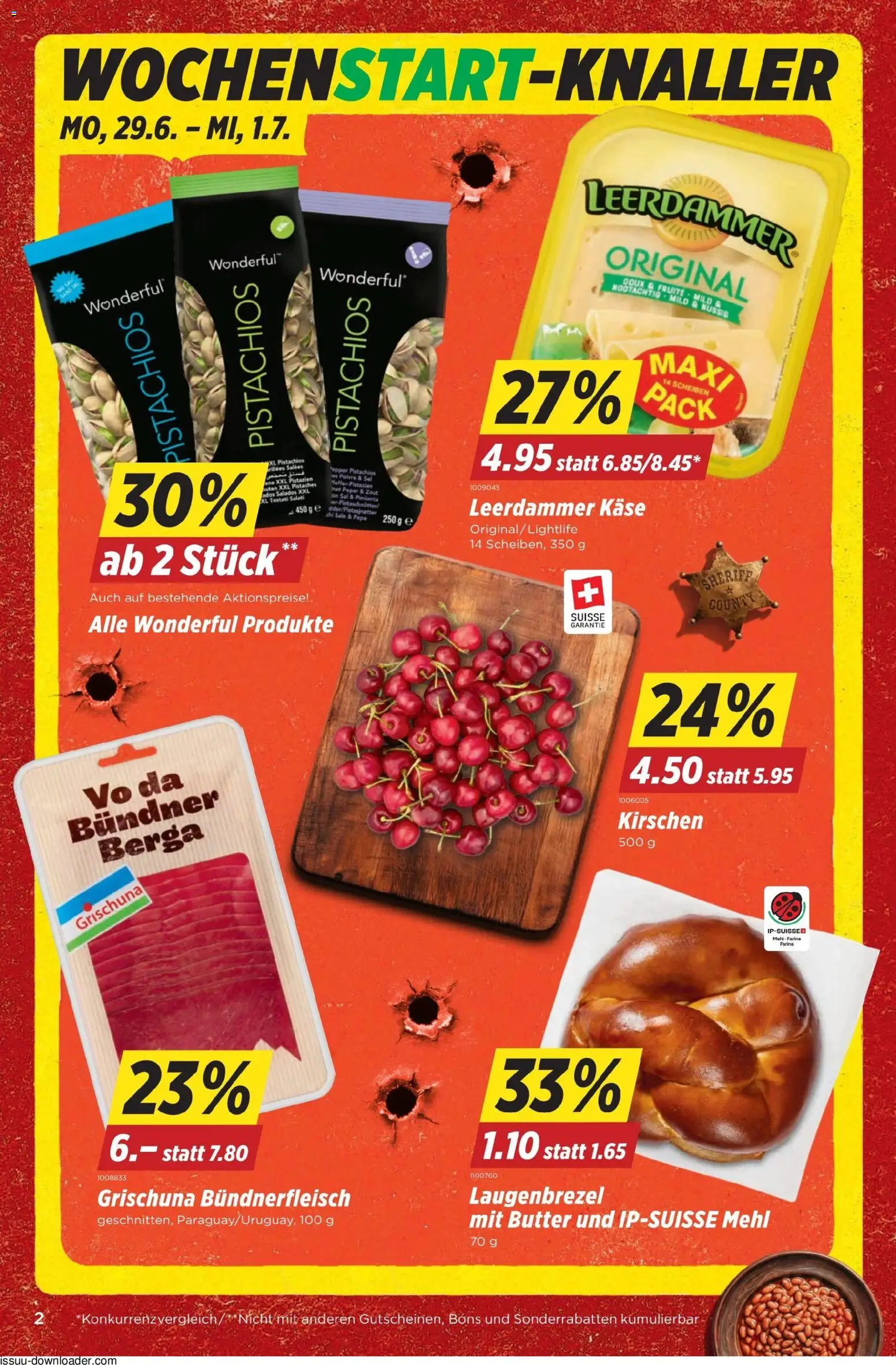 Denner aktionen – gültig ab 25.06.2026 | Seite: 2 | Produkte: Mehl, Kirschen, Butter, Käse