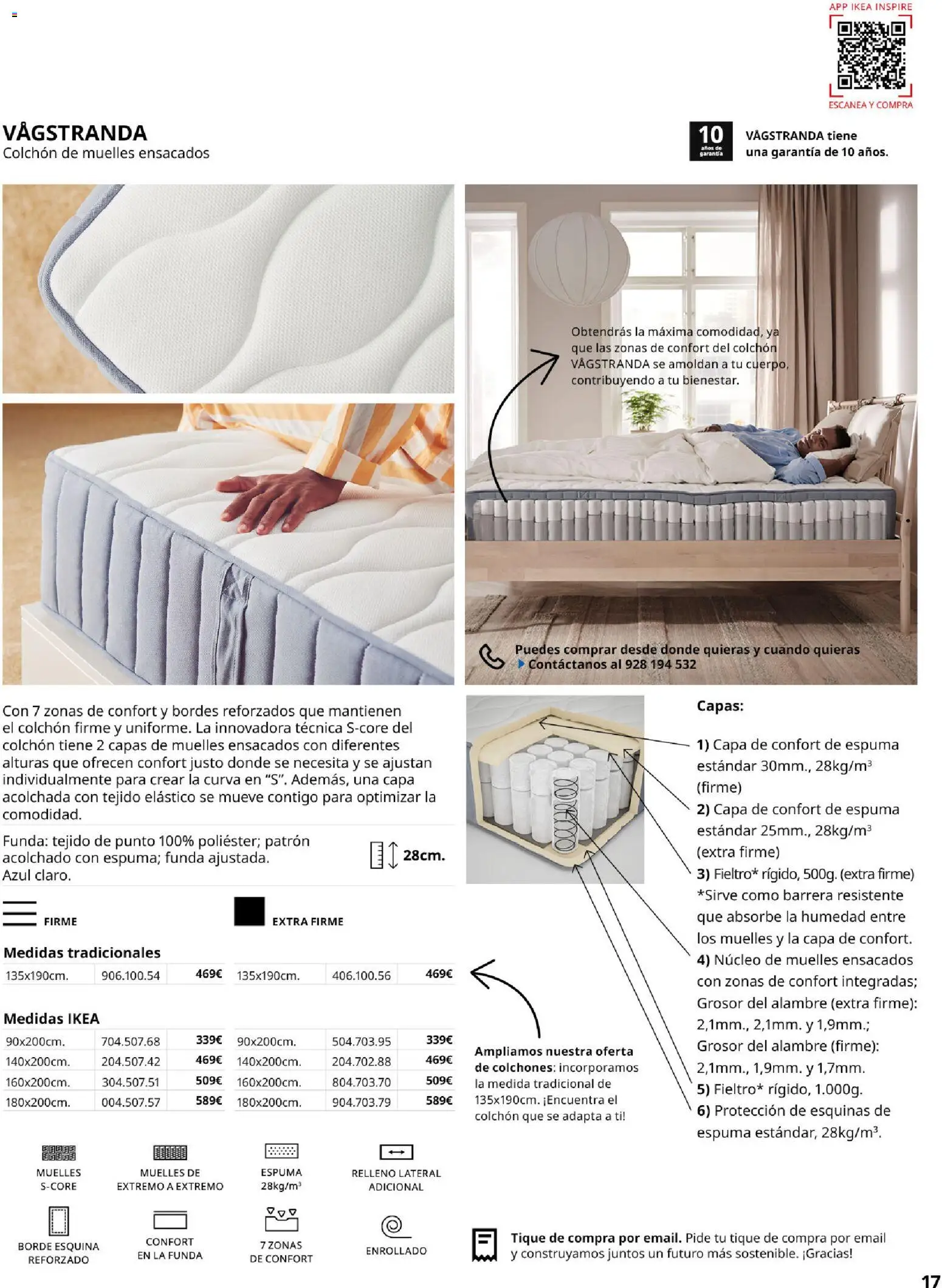 Catálogo IKEA Confort │ válido desde el 01.02.2026 | Página: 17 | Productos: Colchon, Funda